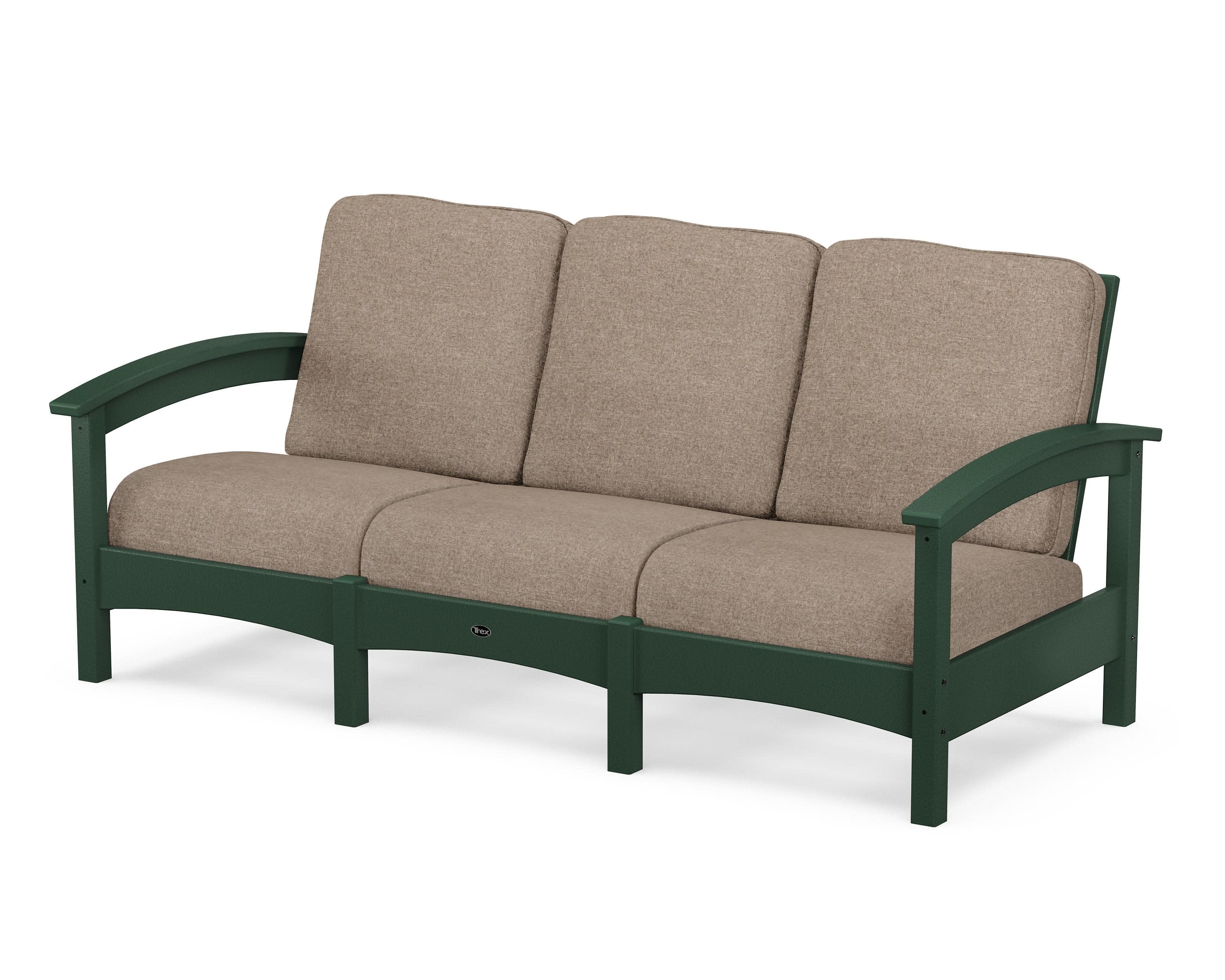 Rockport Club Sofa in Rainforest Canopy / Spiced Burlap