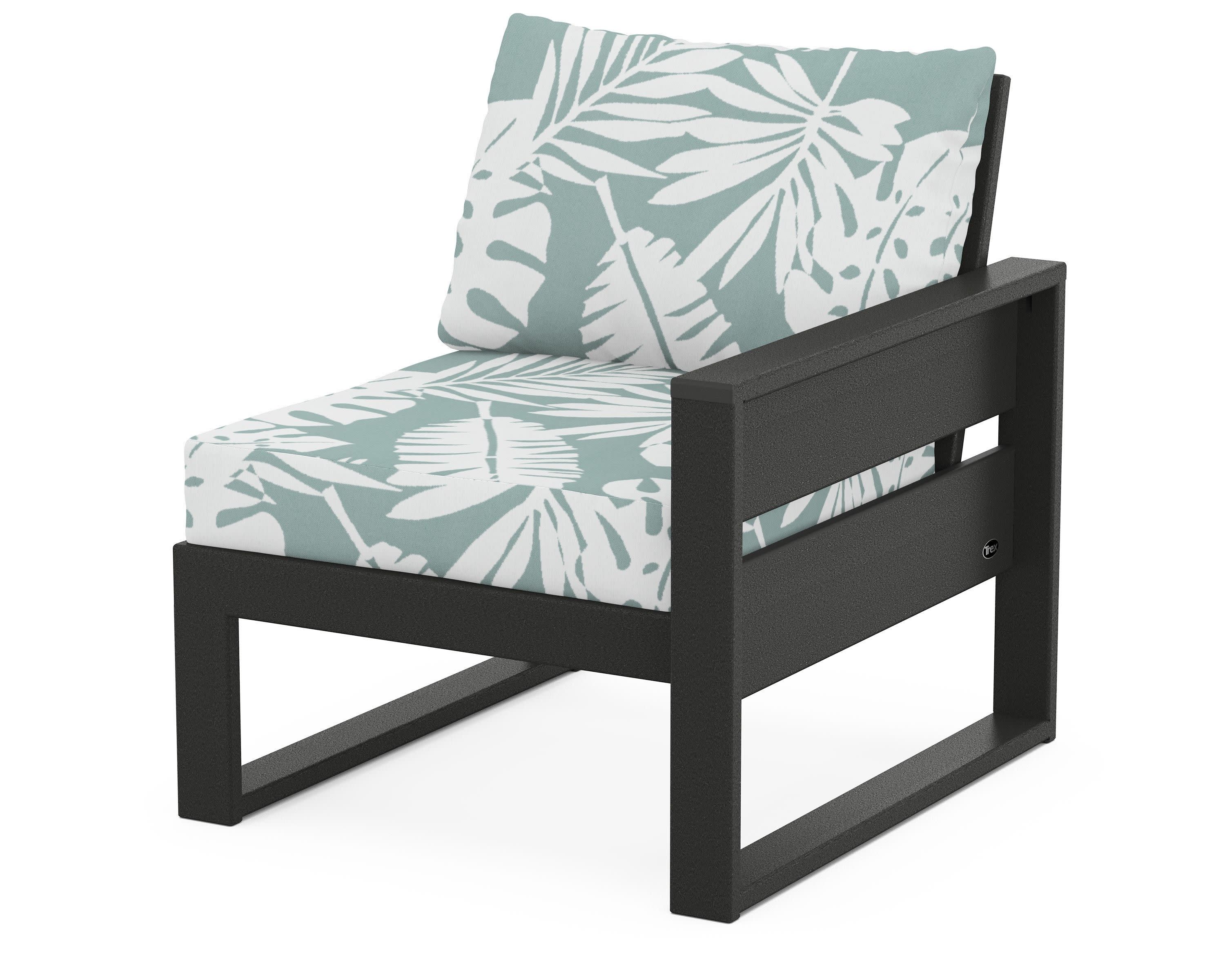 Eastport Modular Right Arm Chair in Charcoal Black / Leaf Glacier Spa