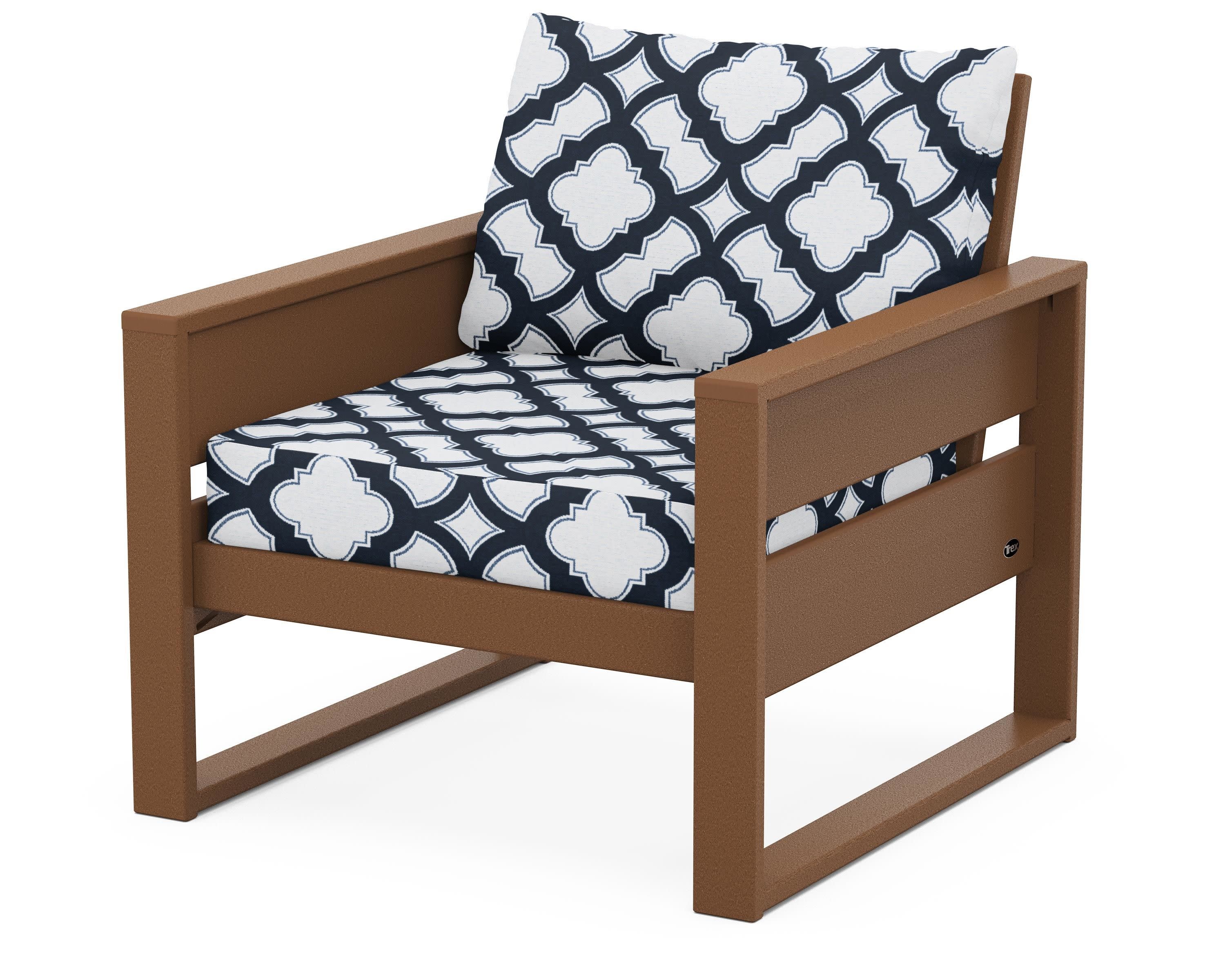 Eastport Club Chair in Tree House / Trellis Marine Indigo