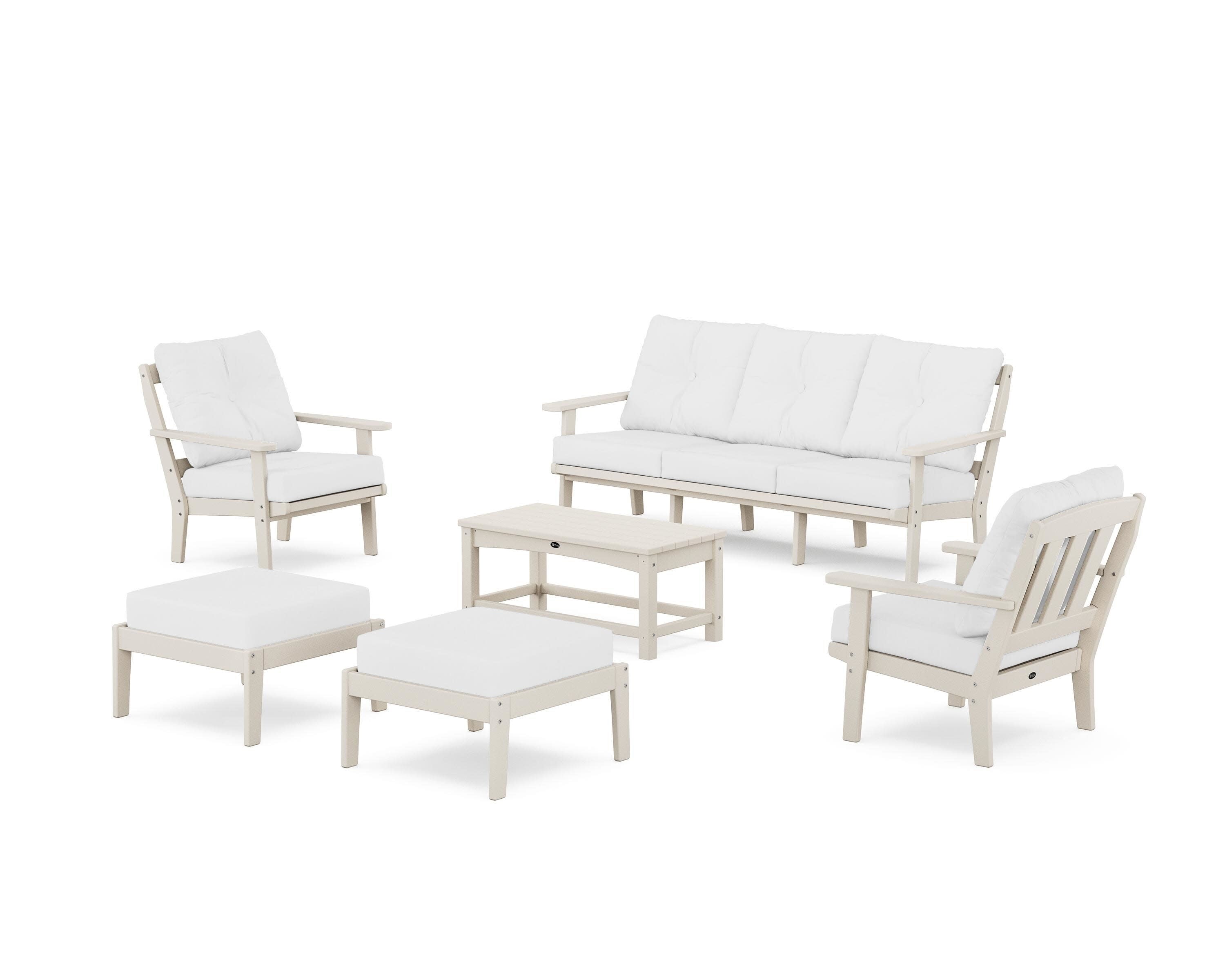 Cape Cod 6-Piece Lounge Sofa Set in Sand Castle / Natural