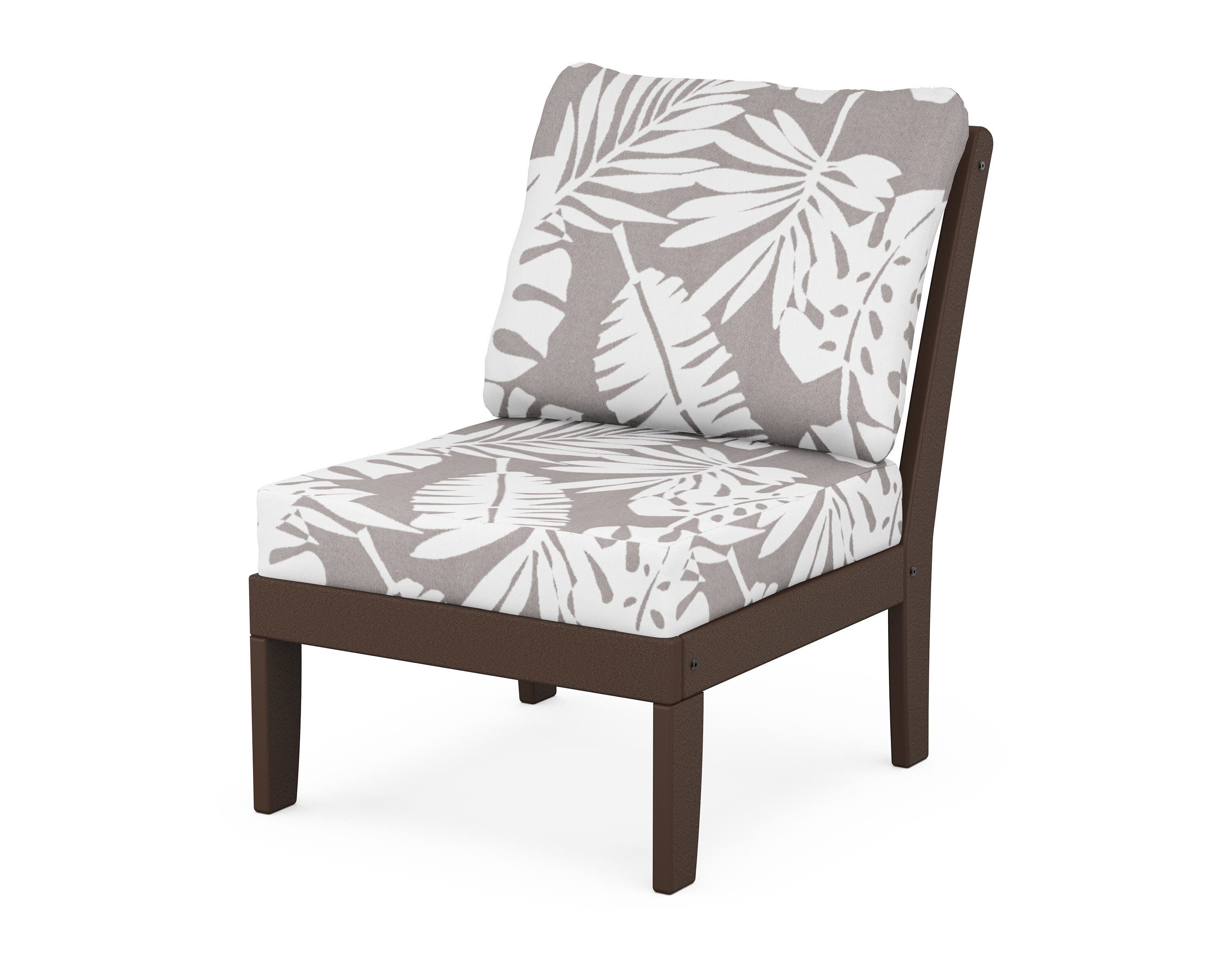 Yacht Club Modular Armless Chair in Vintage Lantern / Leaf Grey Mist