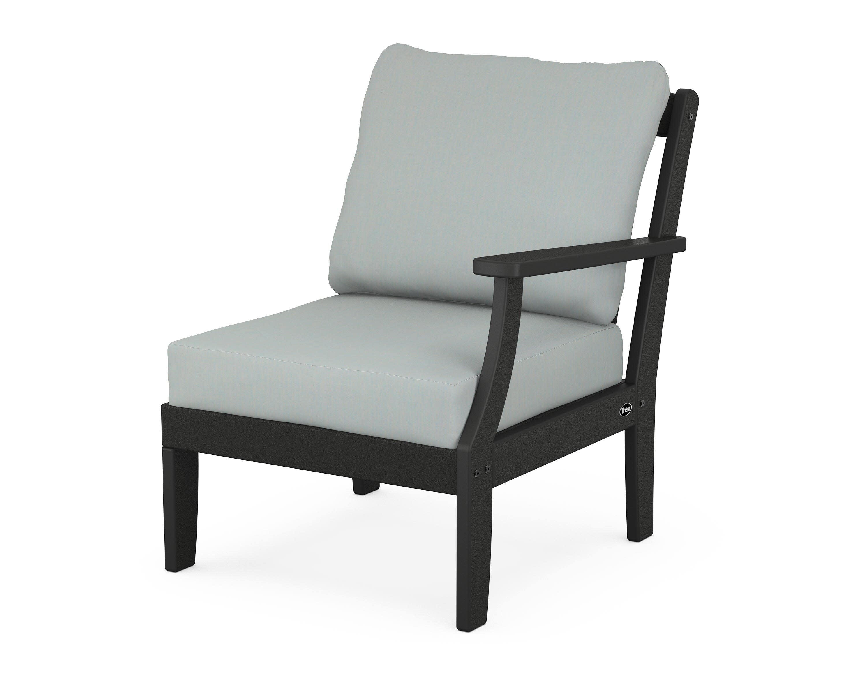 Yacht Club Modular Right Arm Chair in Charcoal Black / Spa