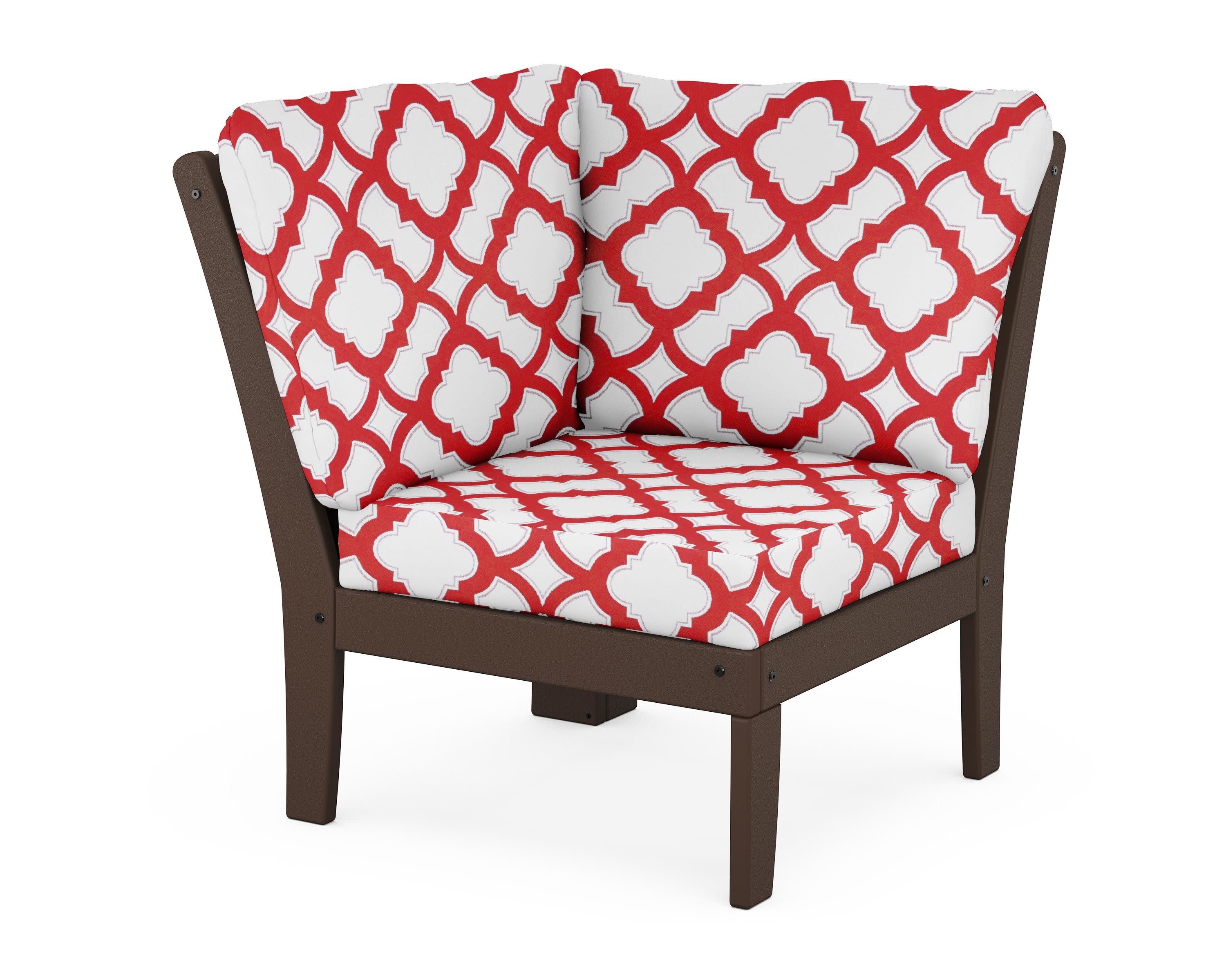 Yacht Club Modular Corner Chair in Vintage Lantern / Trellis Crimson