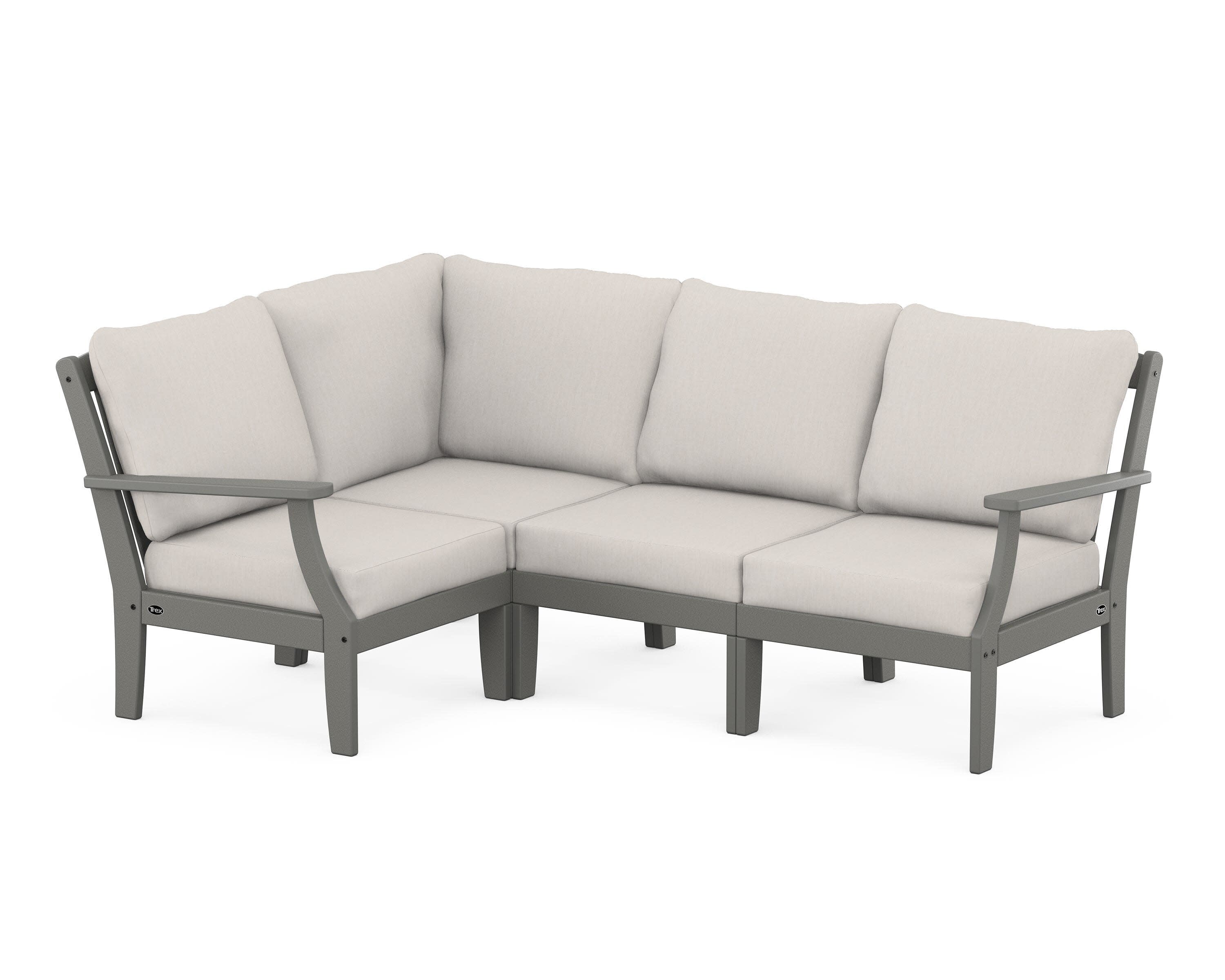 Yacht Club Modular 4-Piece Deep Seating Set in Stepping Stone / Cast Ash