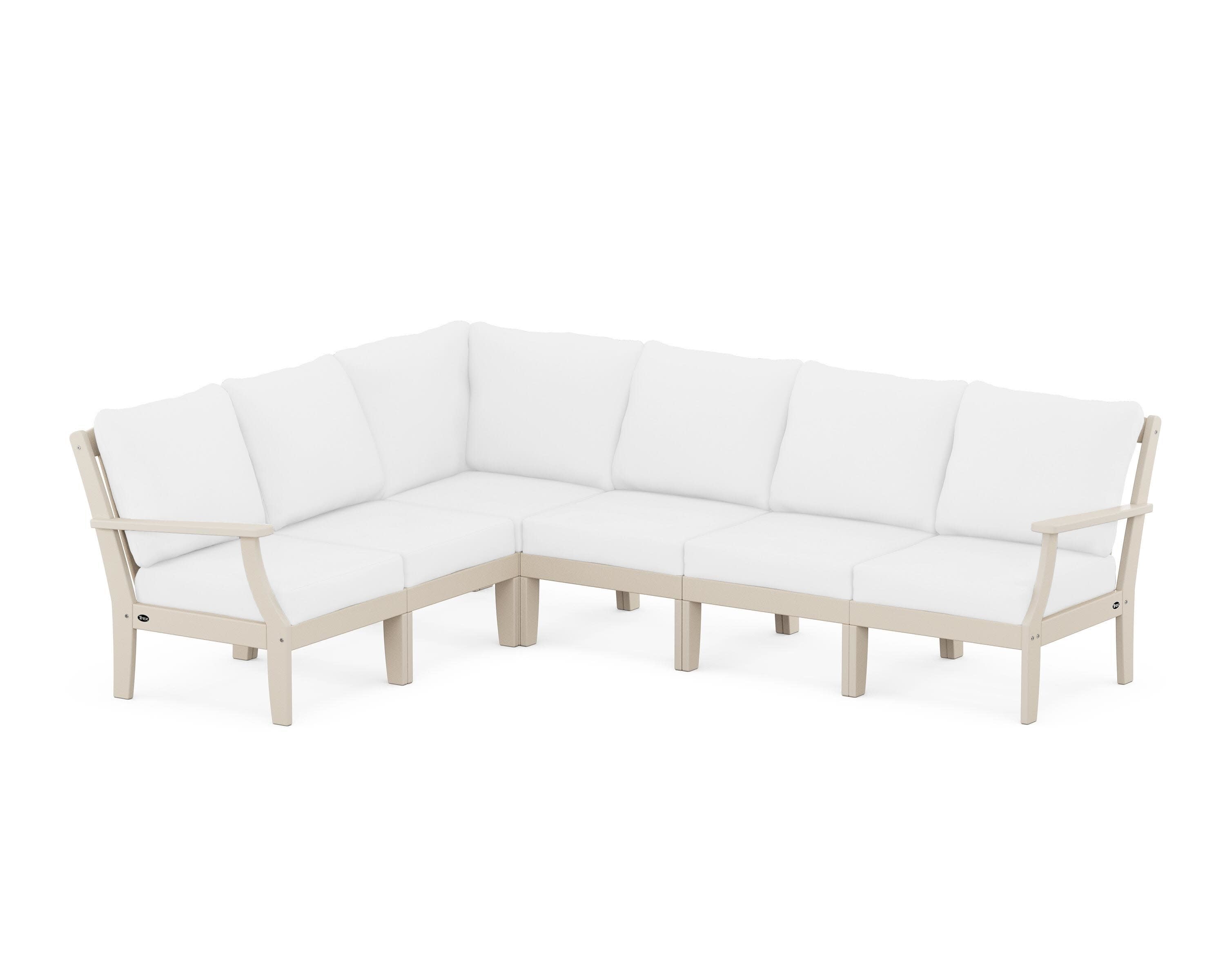Yacht Club Modular 6-Piece Deep Seating Set in Sand Castle / Natural