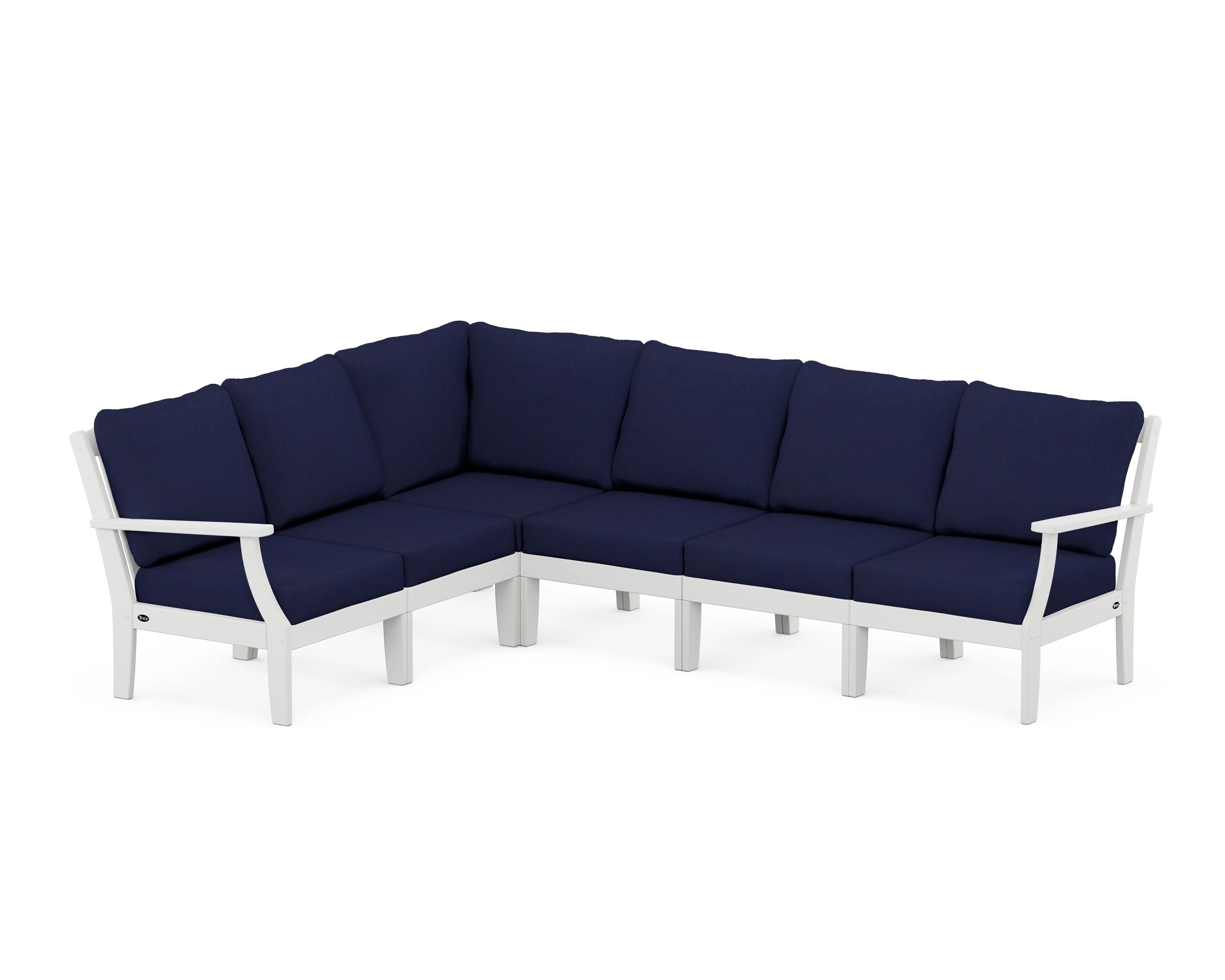 Yacht Club Modular 6-Piece Deep Seating Set in Classic White / Navy