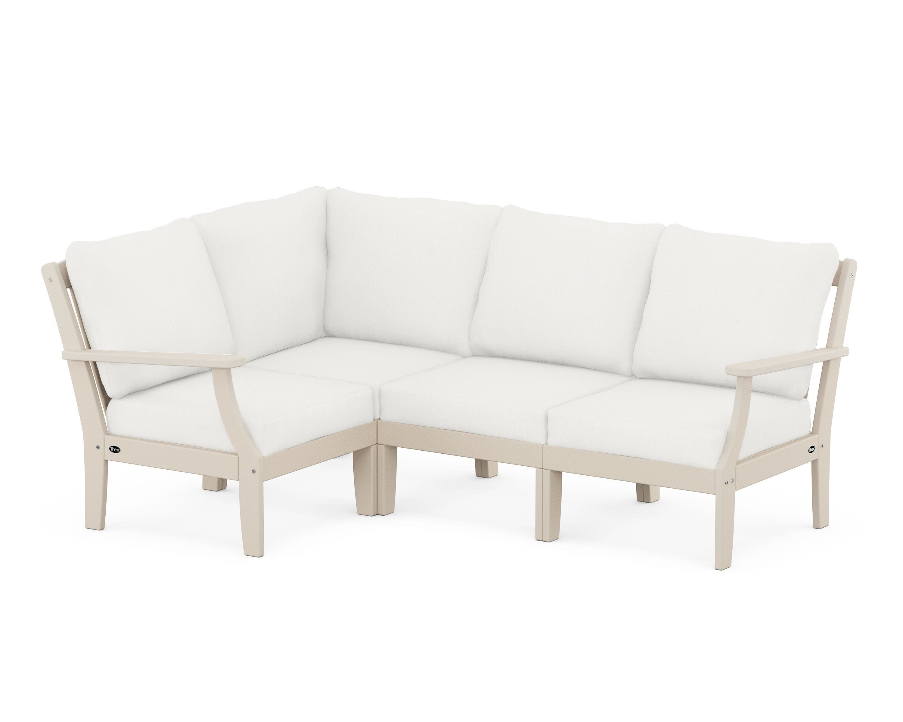 Yacht Club Modular 4-Piece Deep Seating Set in Sand Castle / Natural Linen