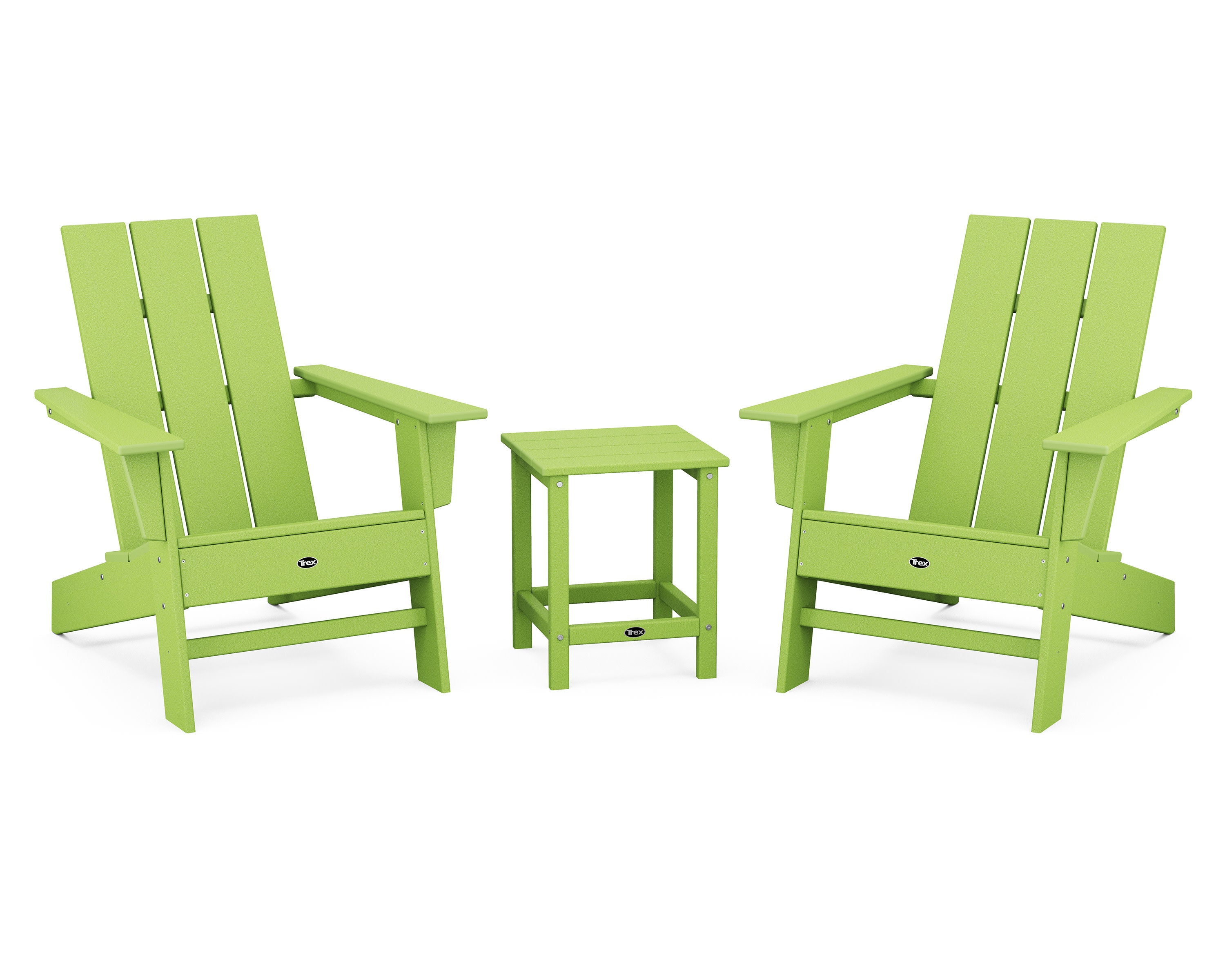 Eastport 3-Piece Modern Adirondack Set in Lime