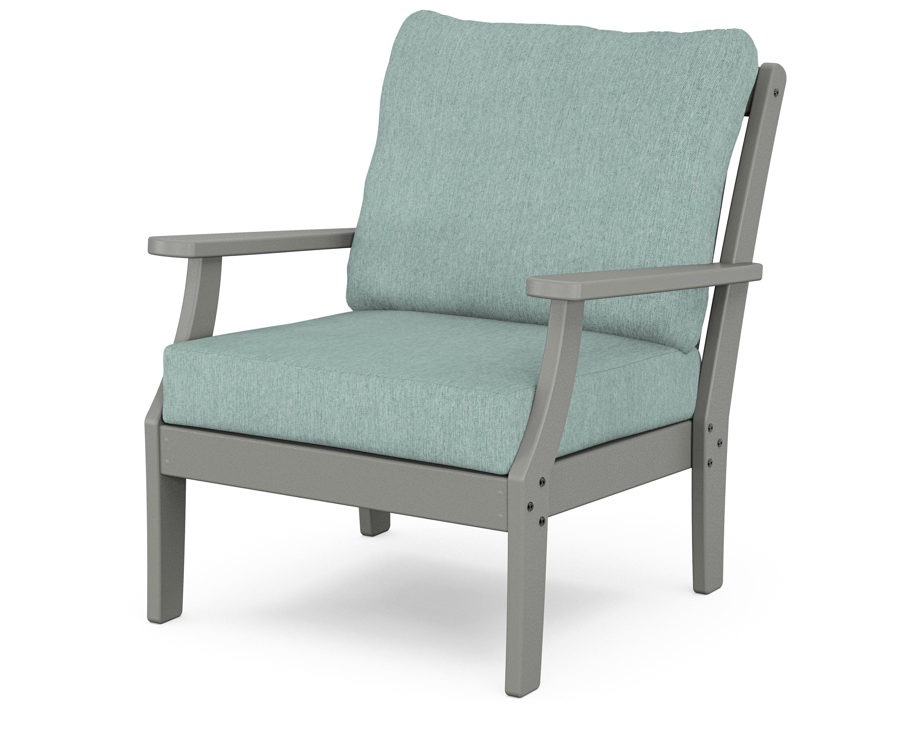 Yacht Club Deep Seating Chair in Stepping Stone / Glacier Spa