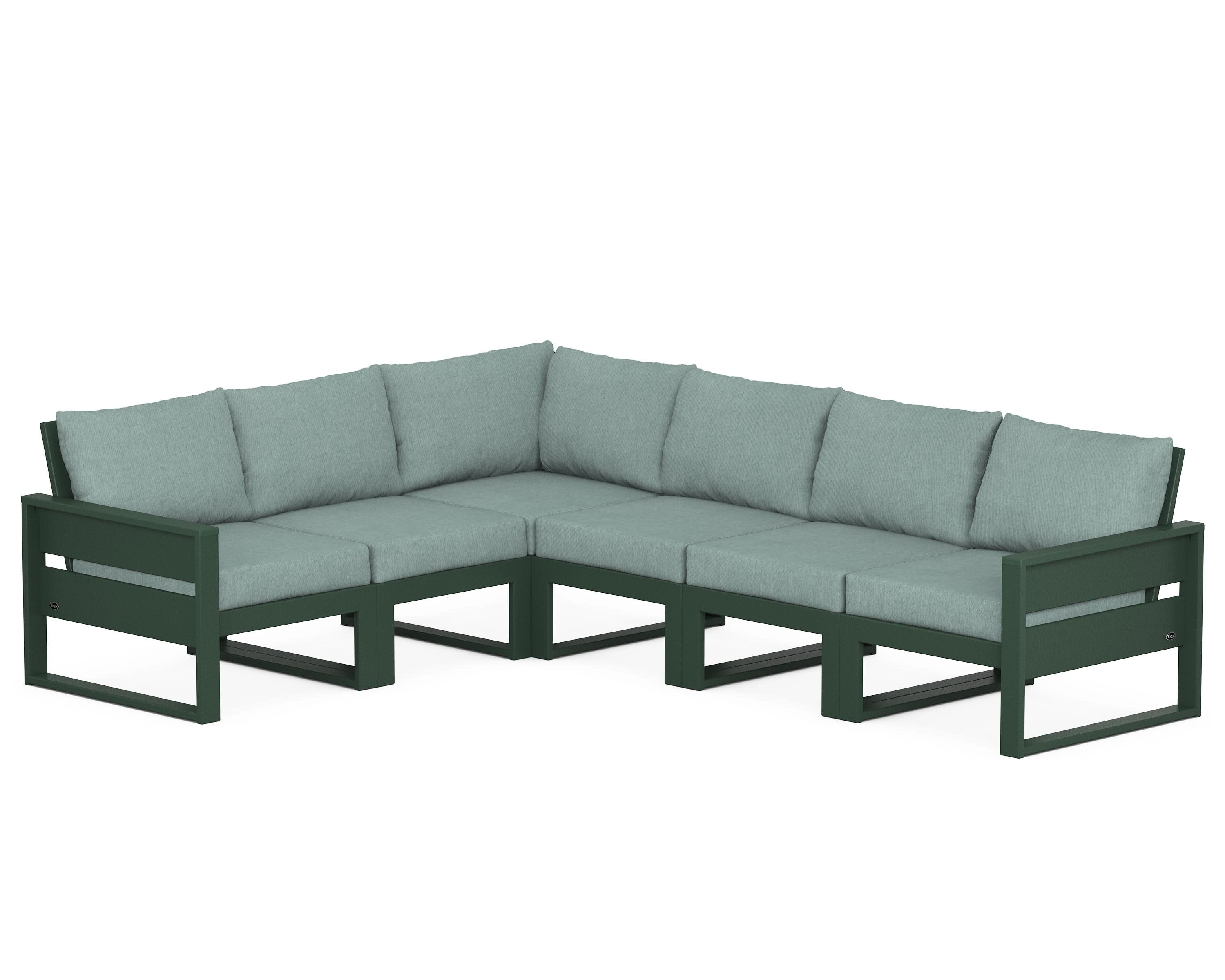 Eastport 6-Piece Sectional in Rainforest Canopy / Glacier Spa