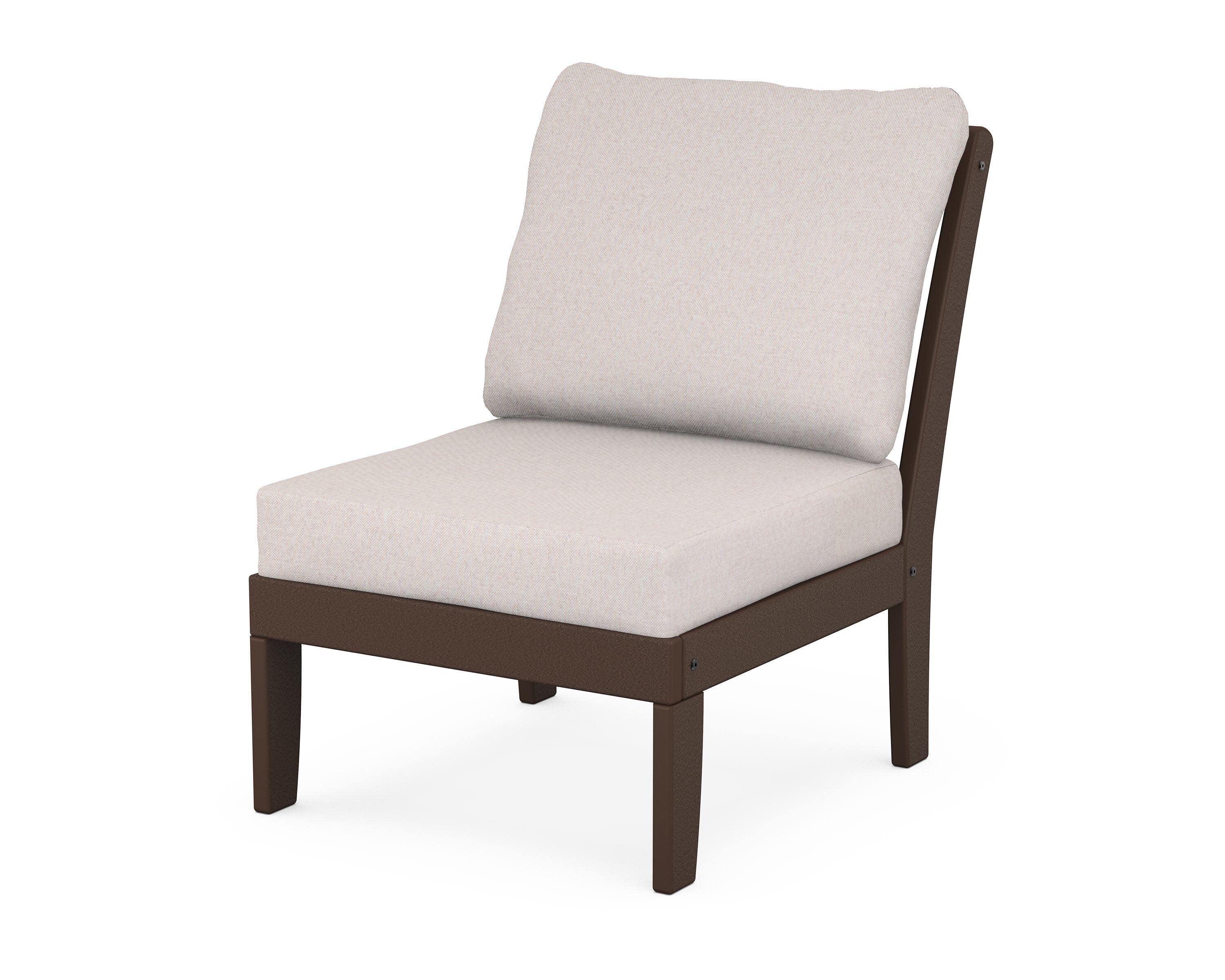 Yacht Club Modular Armless Chair in Vintage Lantern / Dune Burlap