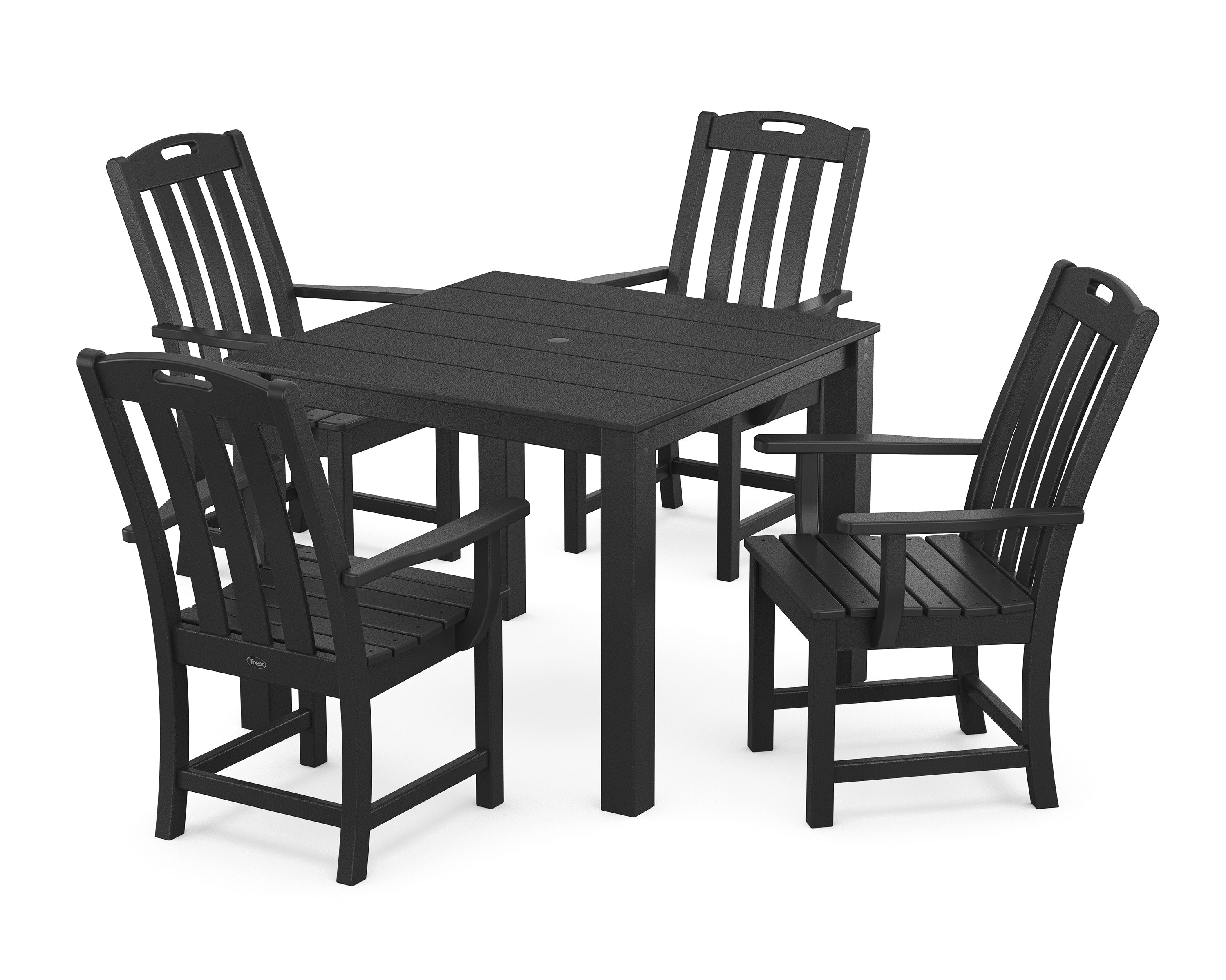 Yacht Club 5-Piece Parsons Dining Set in Charcoal Black