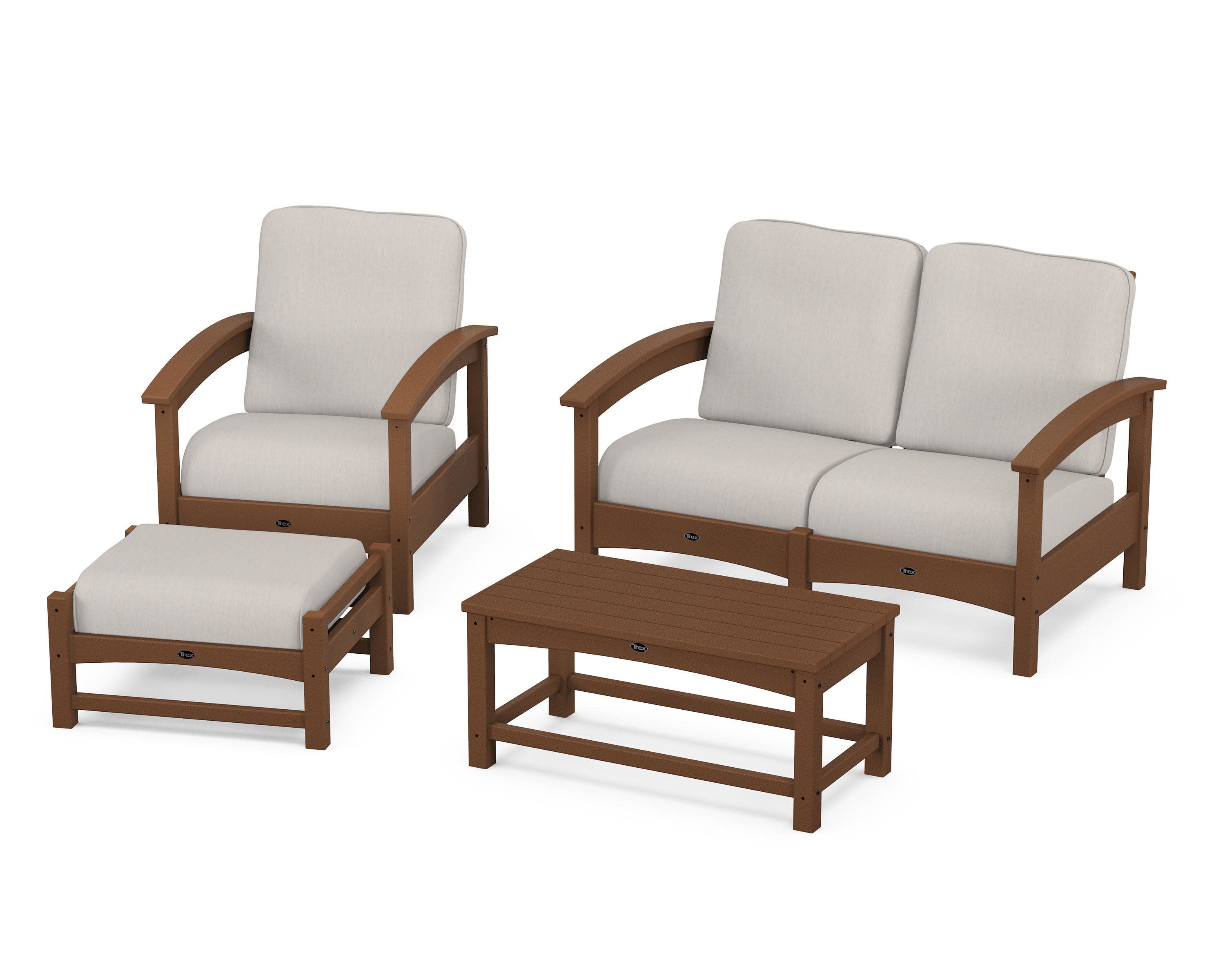 Rockport 4-Piece Deep Seating Conversation Group in Tree House / Cast Ash