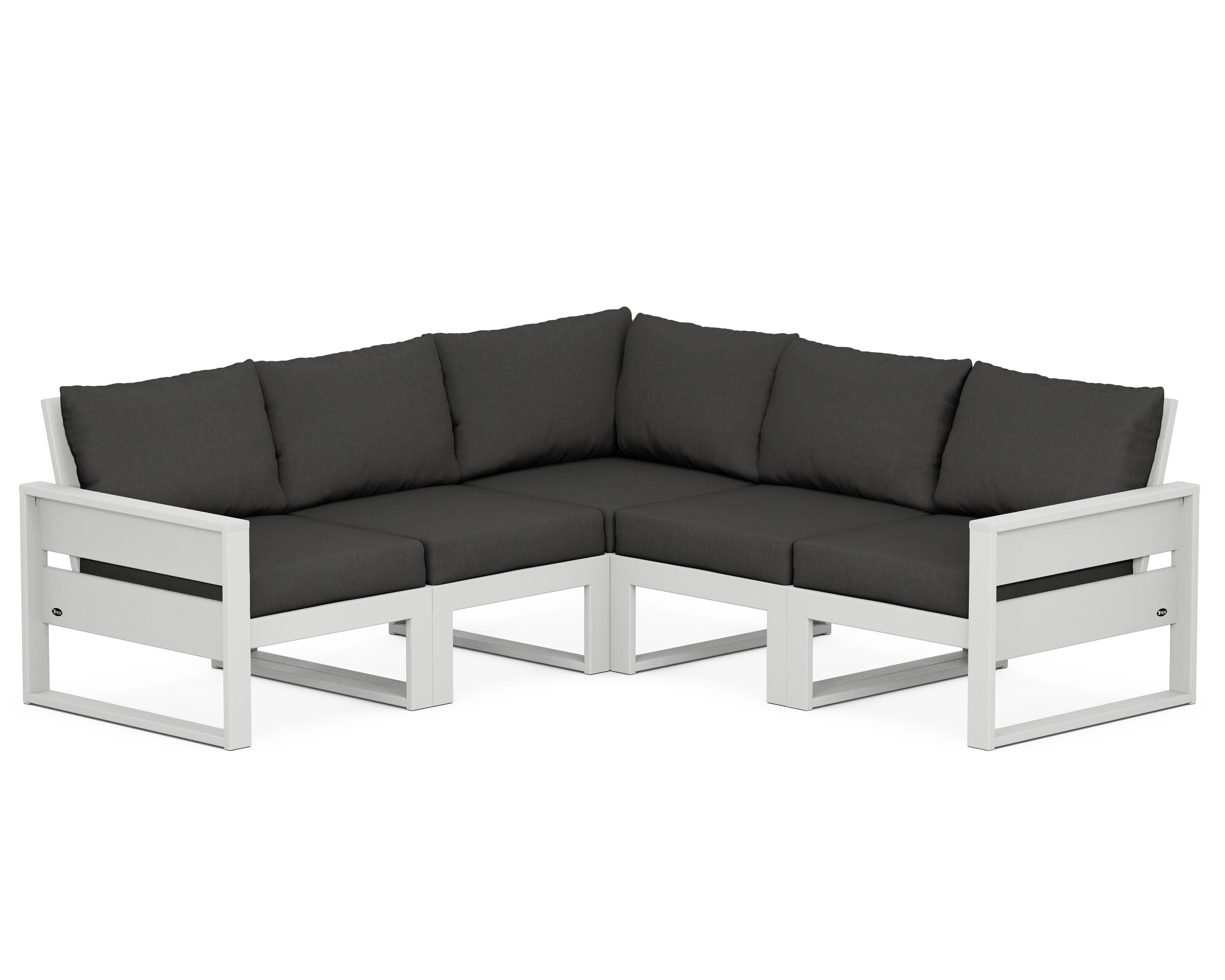 Eastport 5-Piece Sectional in Classic White / Spectrum Carbon