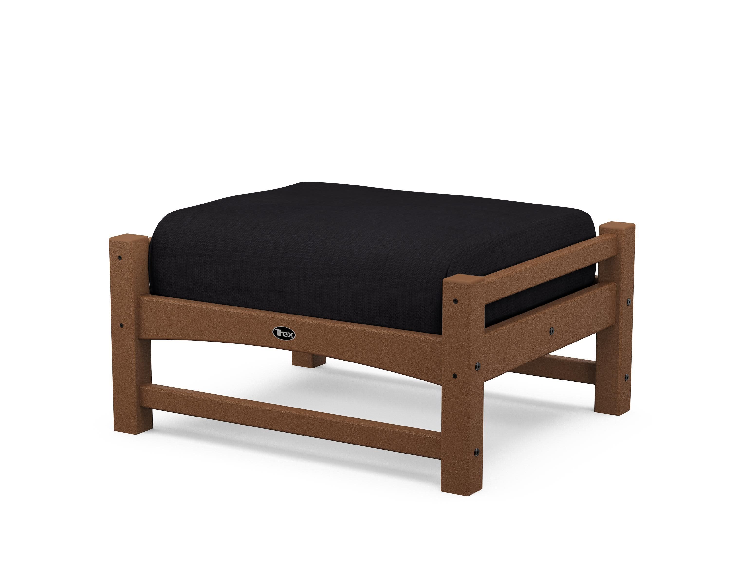 Rockport Club Ottoman in Tree House / Midnight Linen