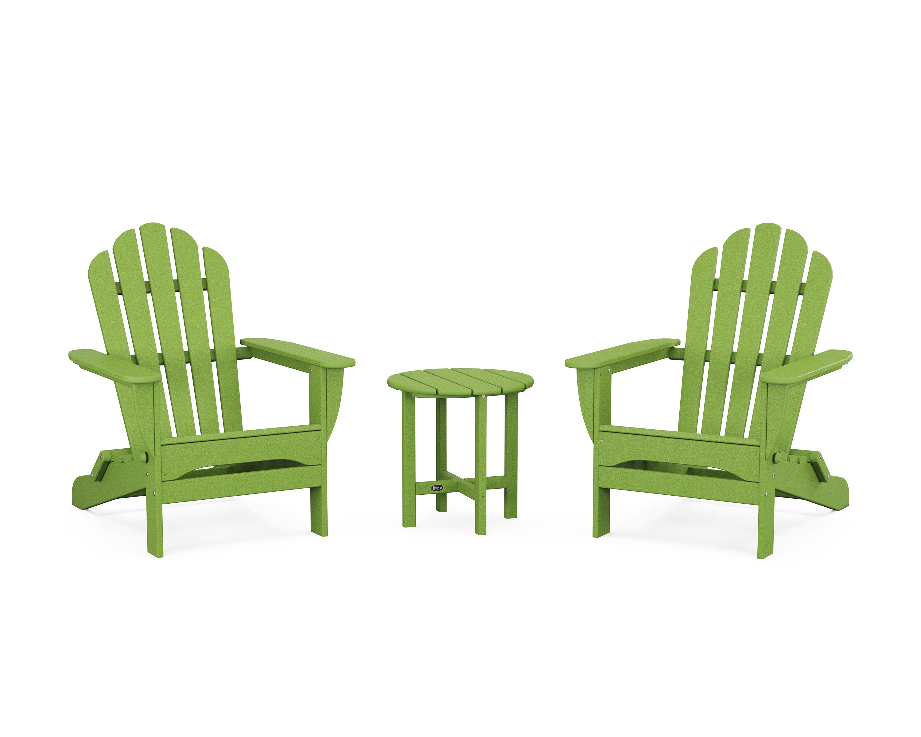 3-Piece Monterey Bay Folding Adirondack Set in Lime