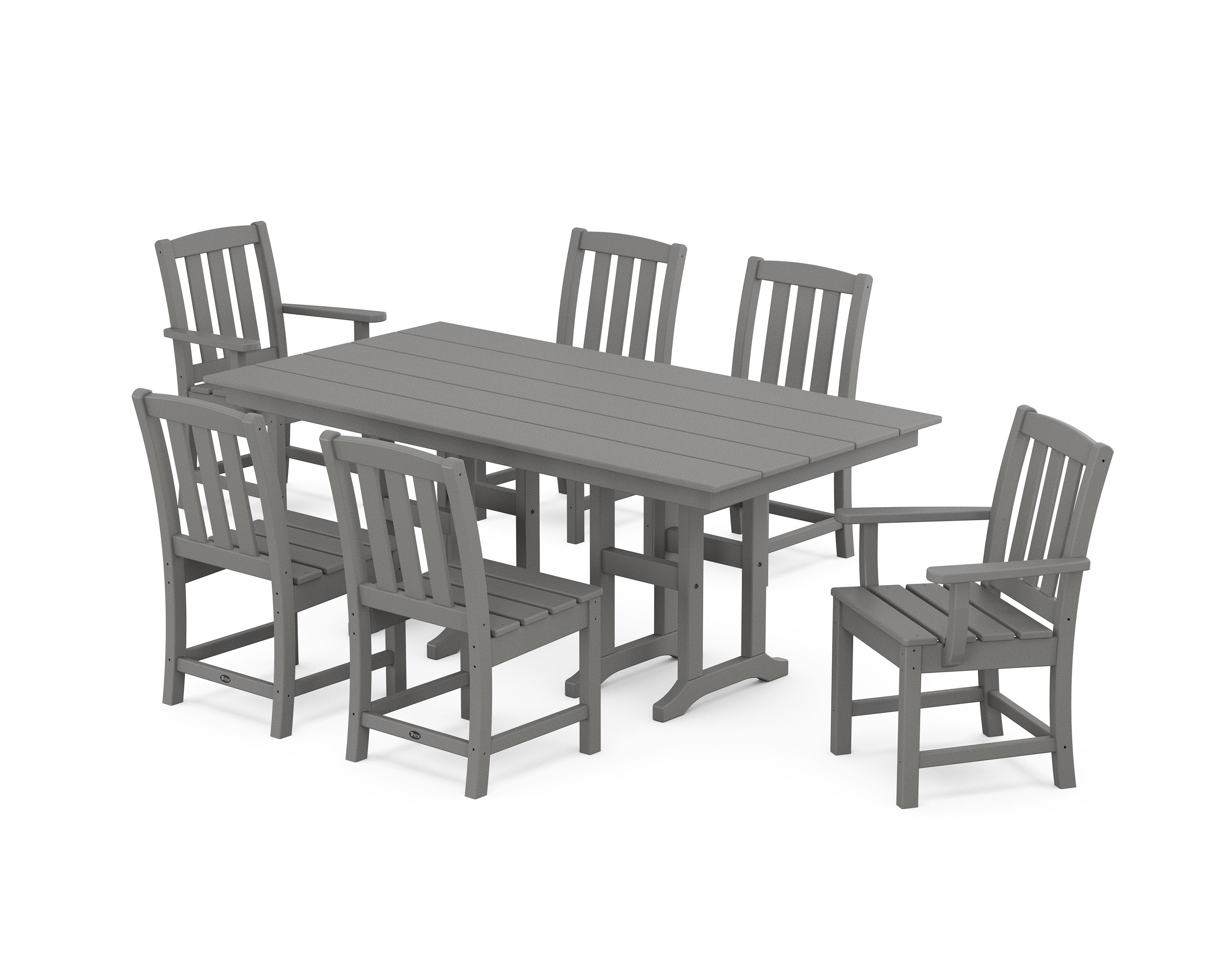 Cape Cod 7-Piece Farmhouse Dining Set in Stepping Stone