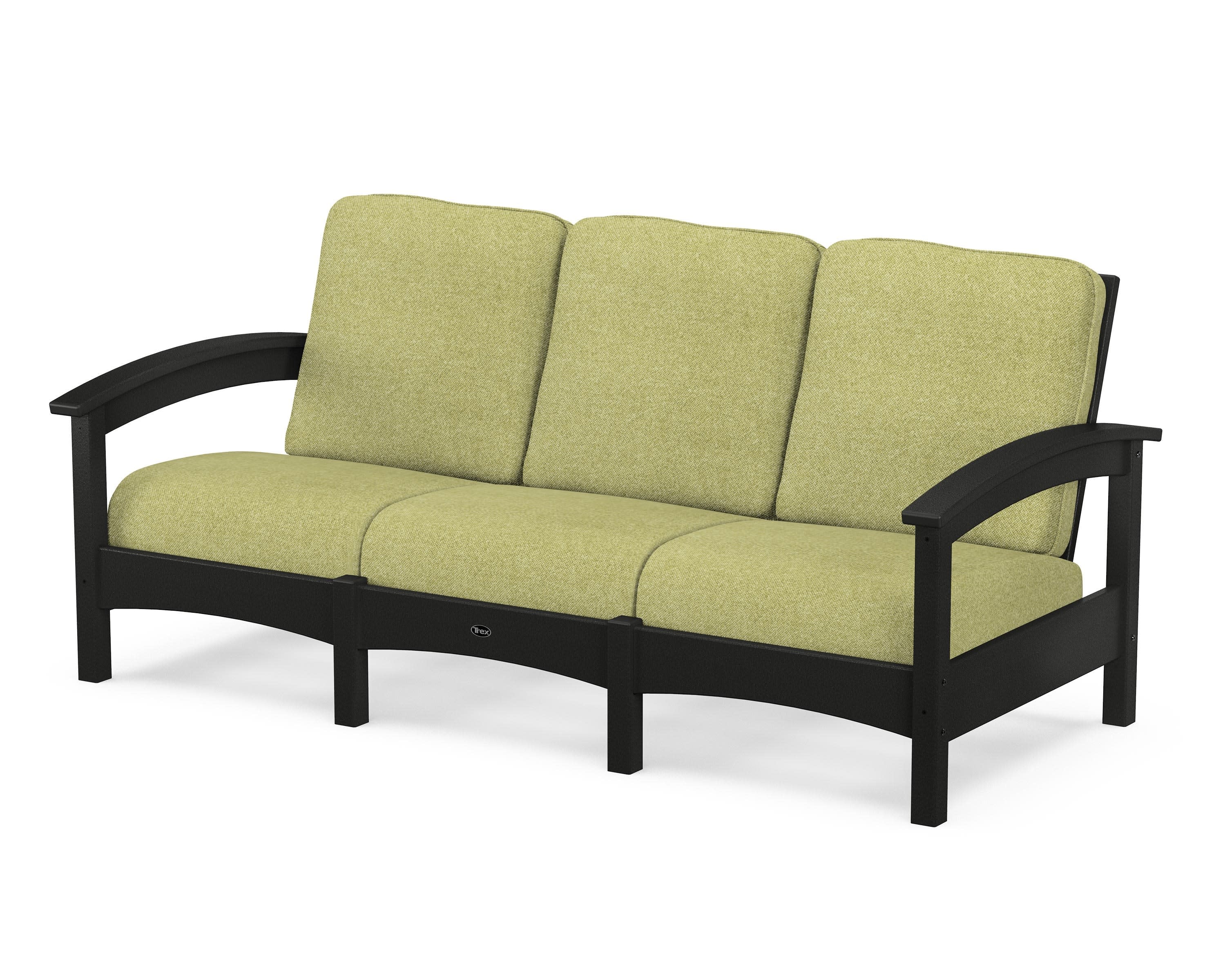 Rockport Club Sofa in Charcoal Black / Chartreuse Boucle
