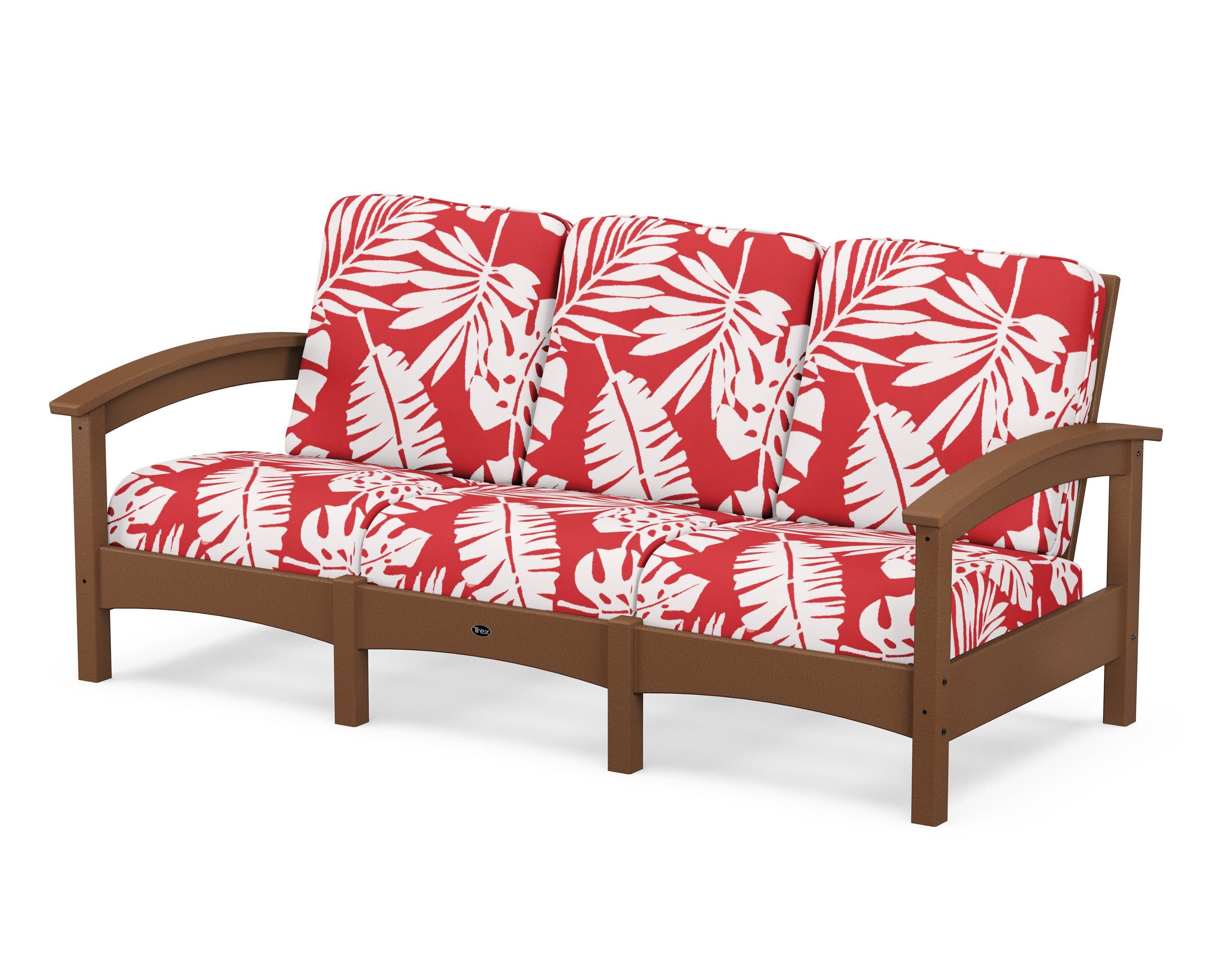 Rockport Club Sofa in Tree House / Leaf Crimson