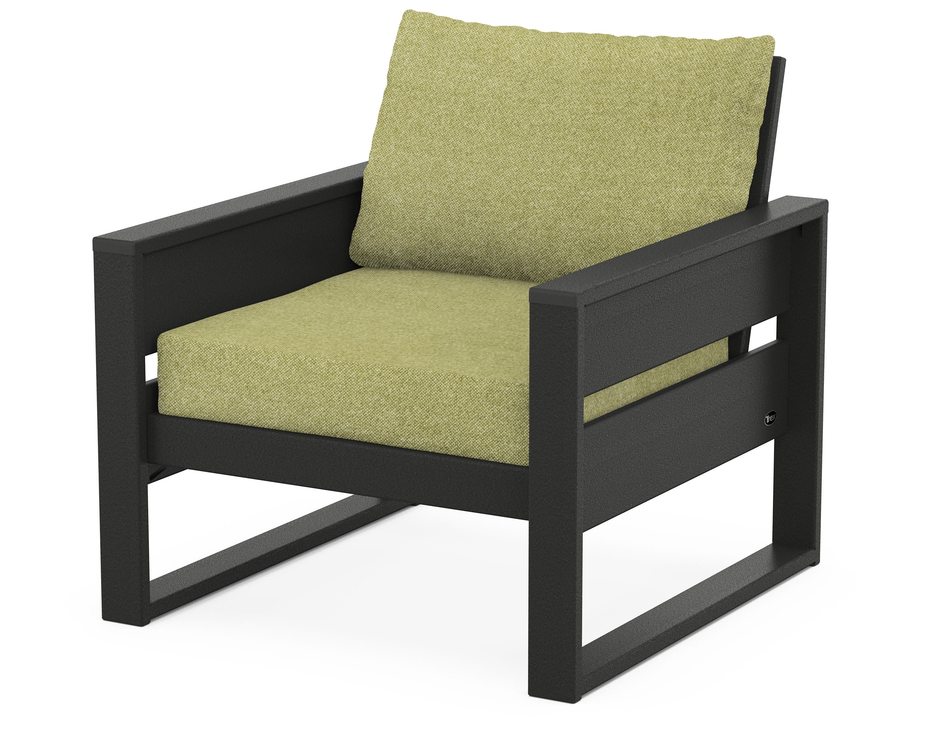 Eastport Club Chair in Charcoal Black / Chartreuse Boucle