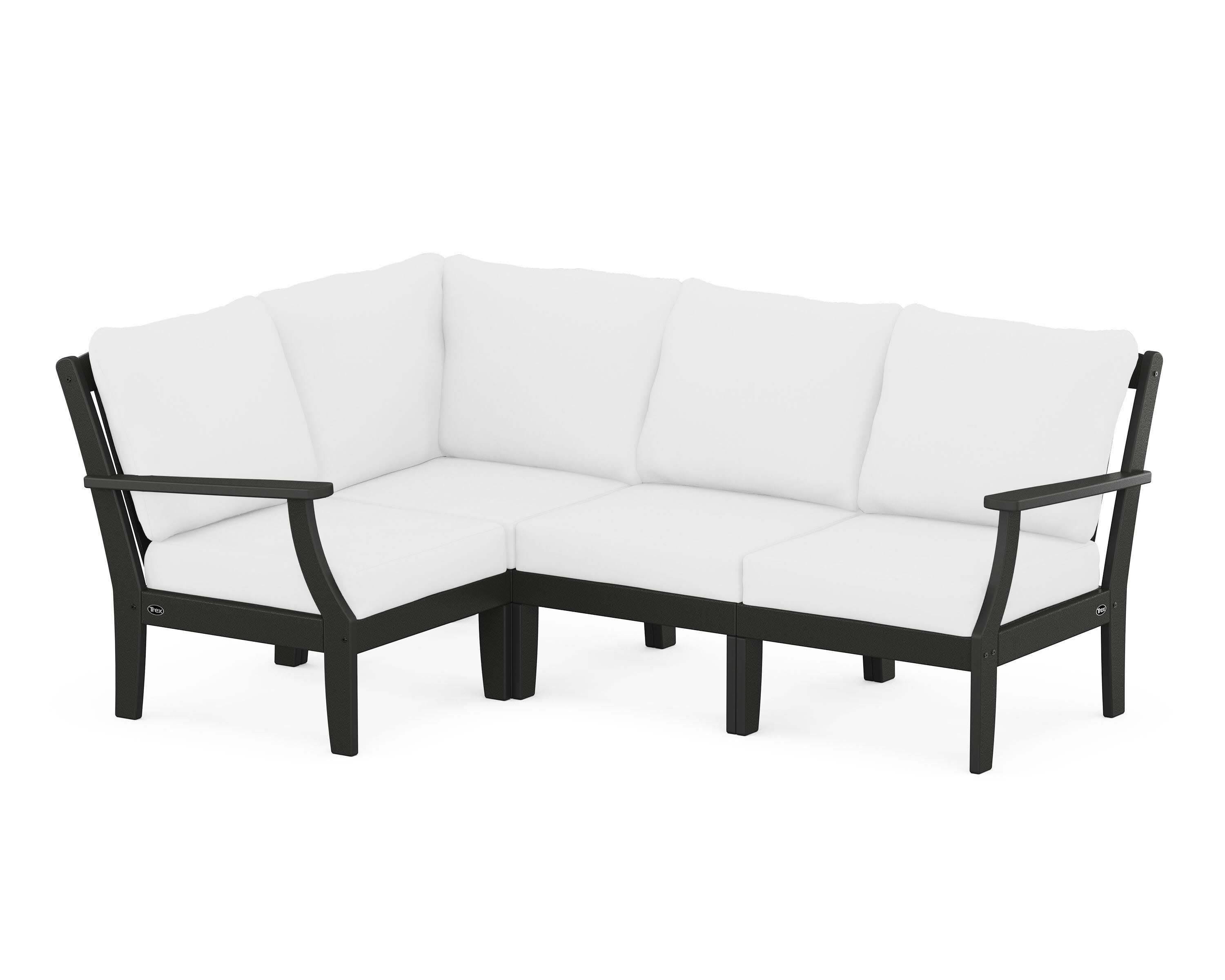 Yacht Club Modular 4-Piece Deep Seating Set in Charcoal Black / Natural