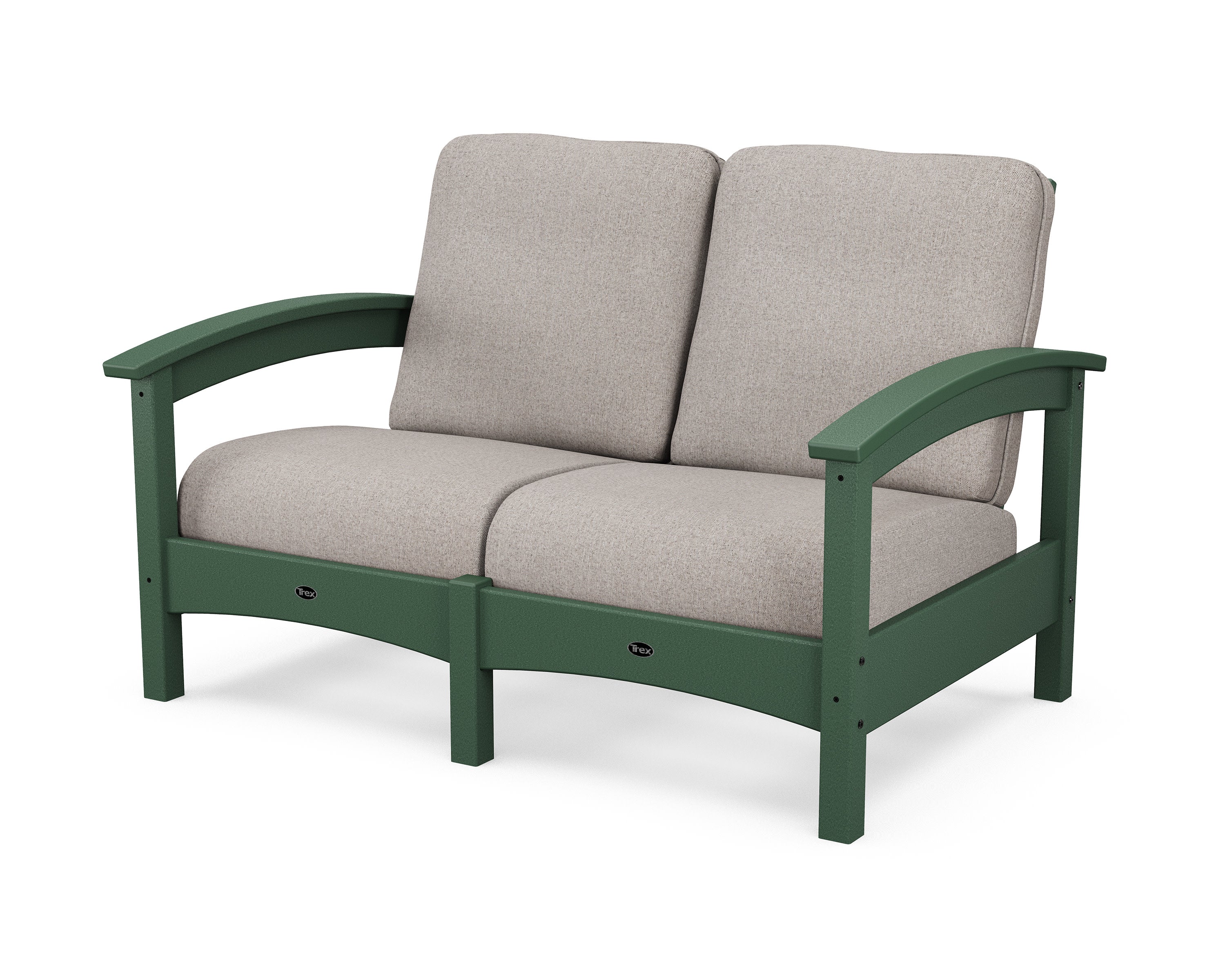 Rockport Club Loveseat in Rainforest Canopy / Weathered Tweed