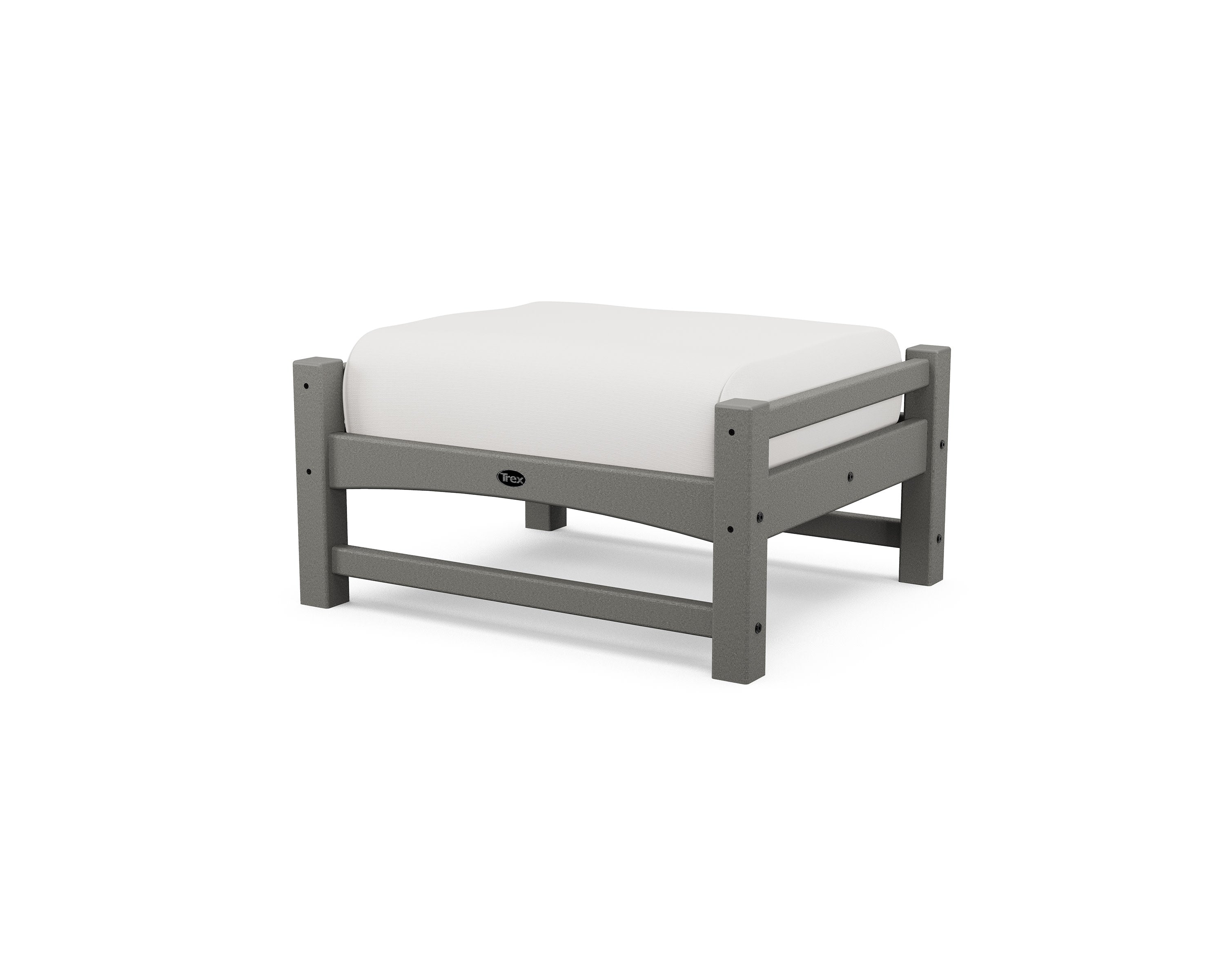 Rockport Club Ottoman in Stepping Stone / Natural Linen