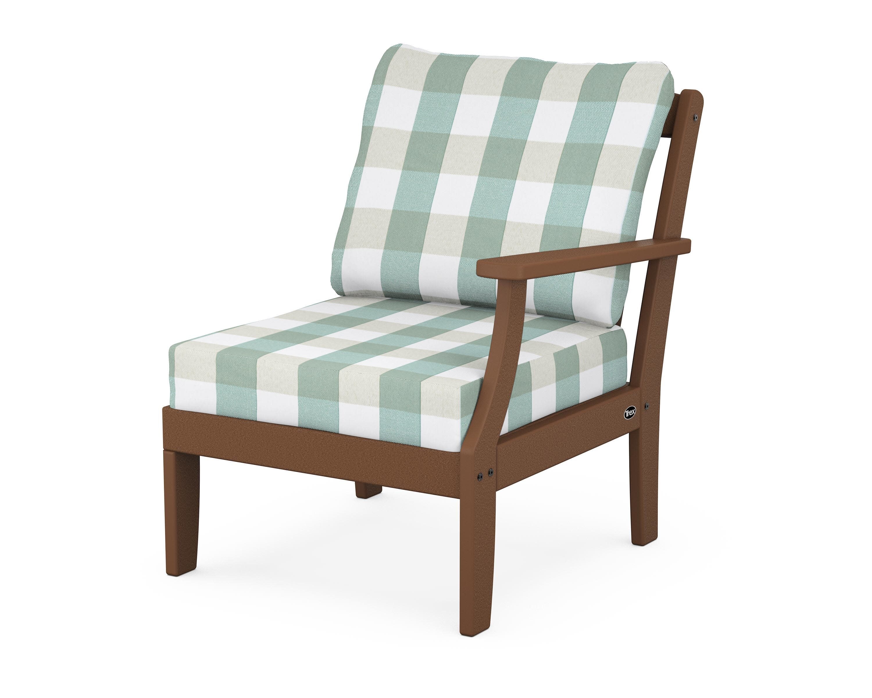 Yacht Club Modular Right Arm Chair in Tree House / Buffalo Plaid Glacier Spa