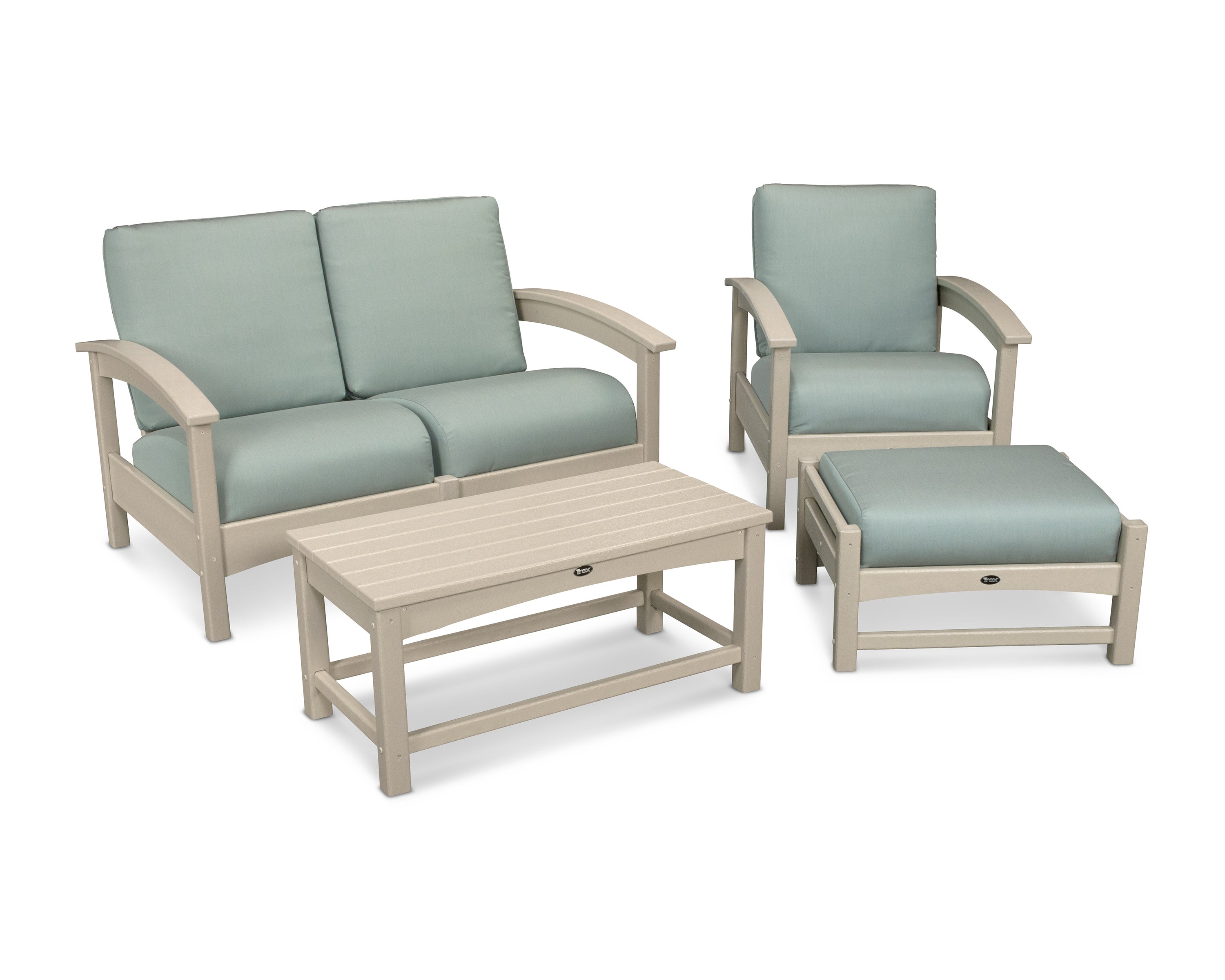 Rockport 4-Piece Deep Seating Conversation Group in Sand Castle / Spa
