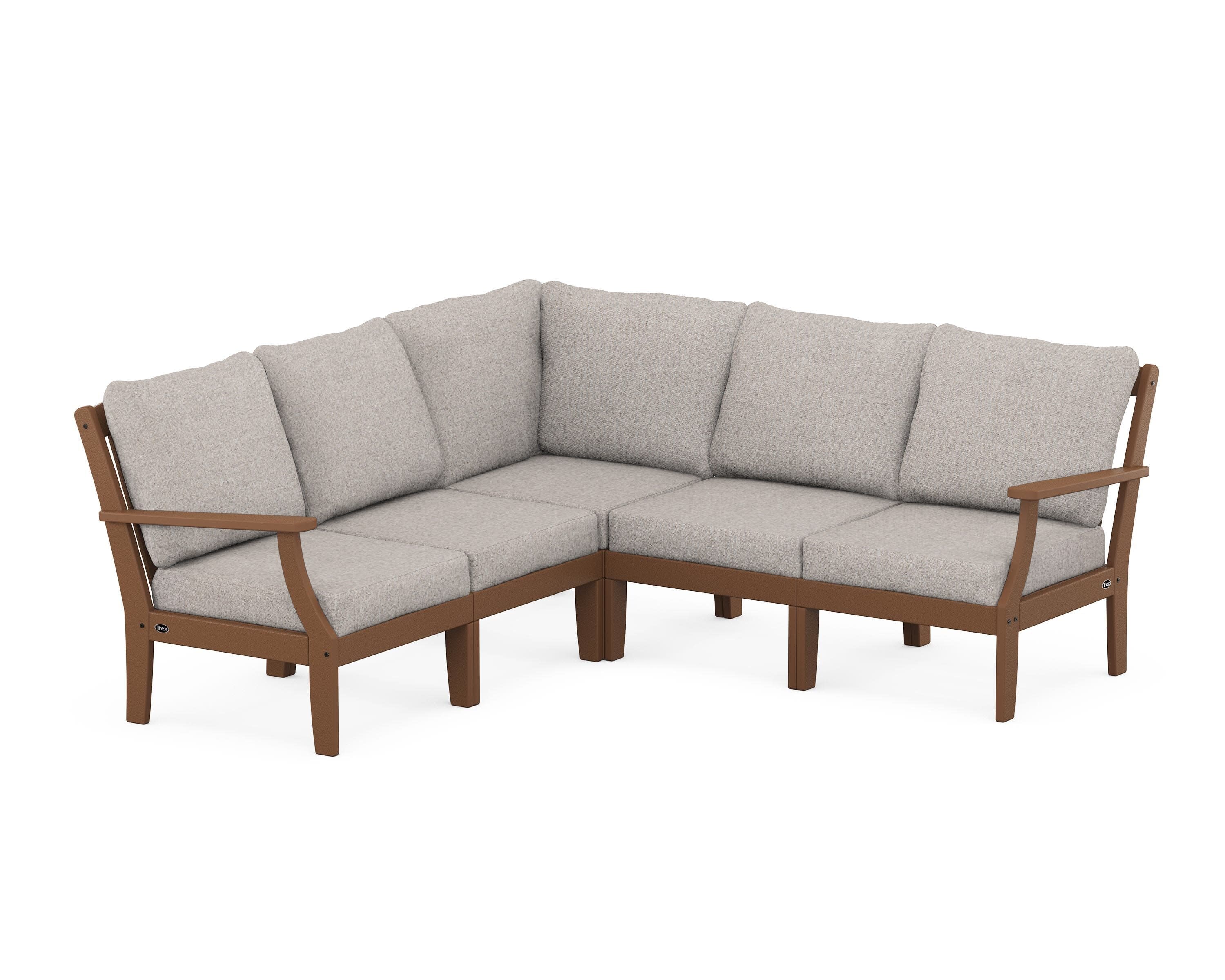 Yacht Club Modular 5-Piece Deep Seating Set in Tree House / Weathered Tweed