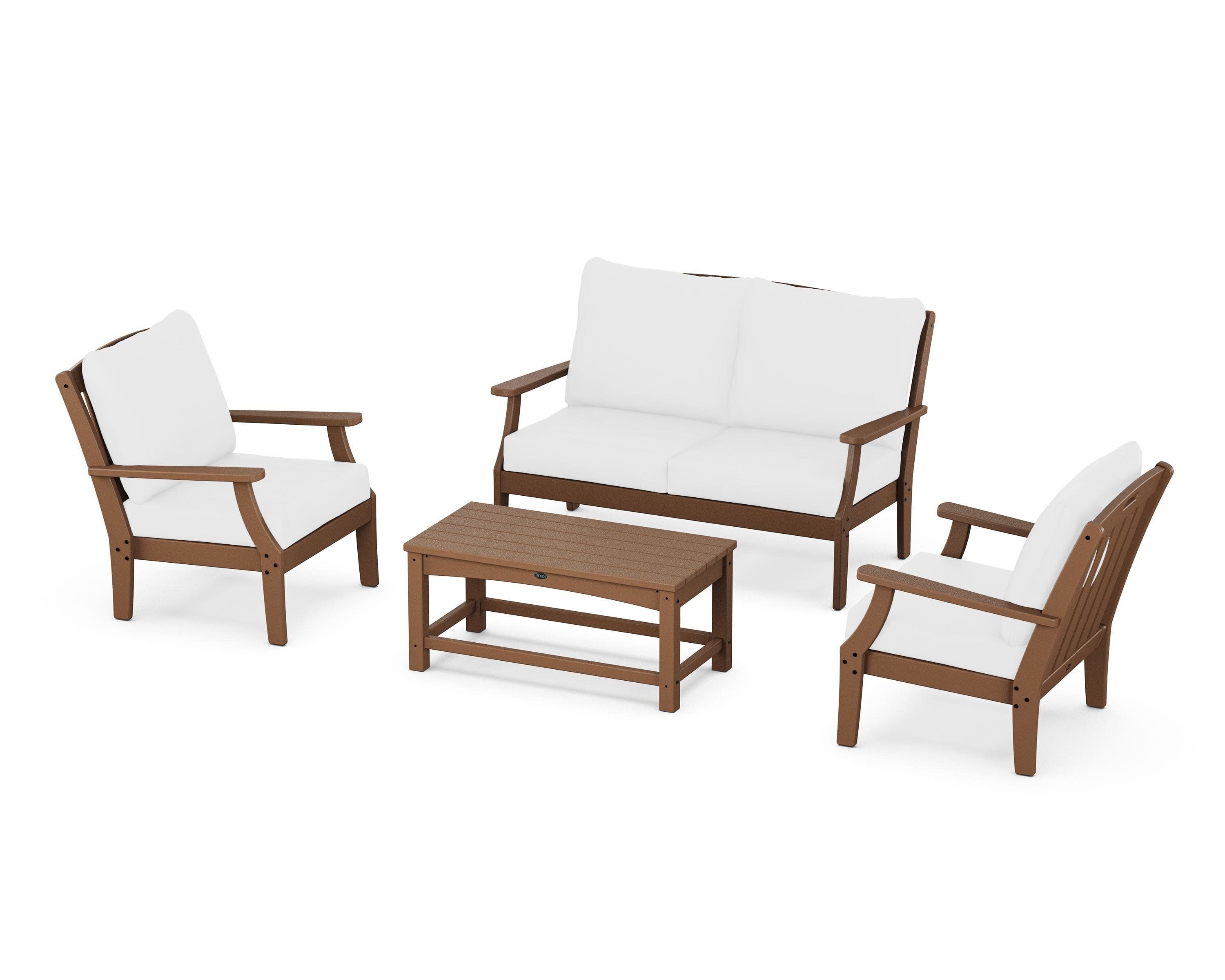 Yacht Club 4-Piece Deep Seating Chair Set in Tree House / Natural