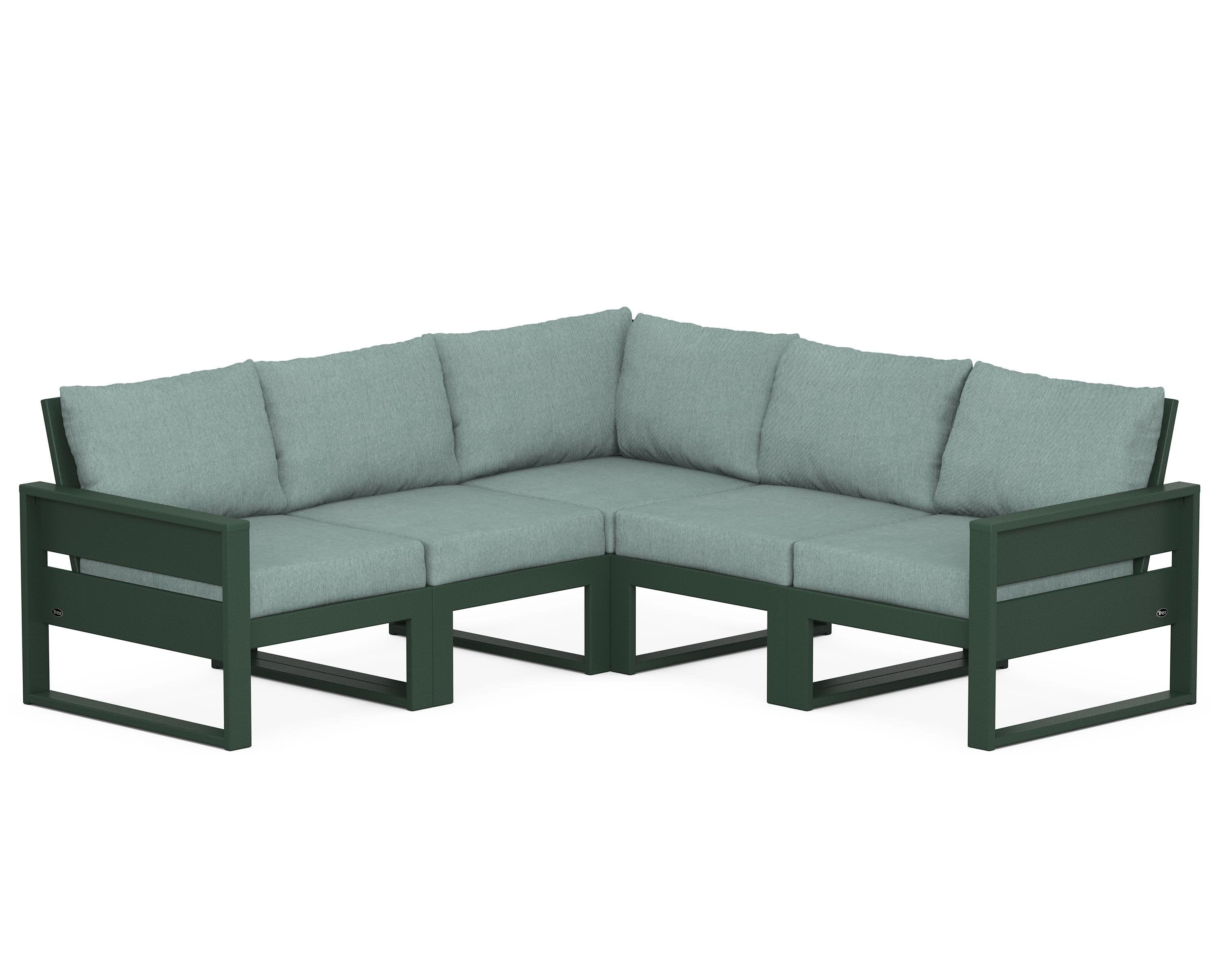 Eastport 5-Piece Sectional in Rainforest Canopy / Glacier Spa