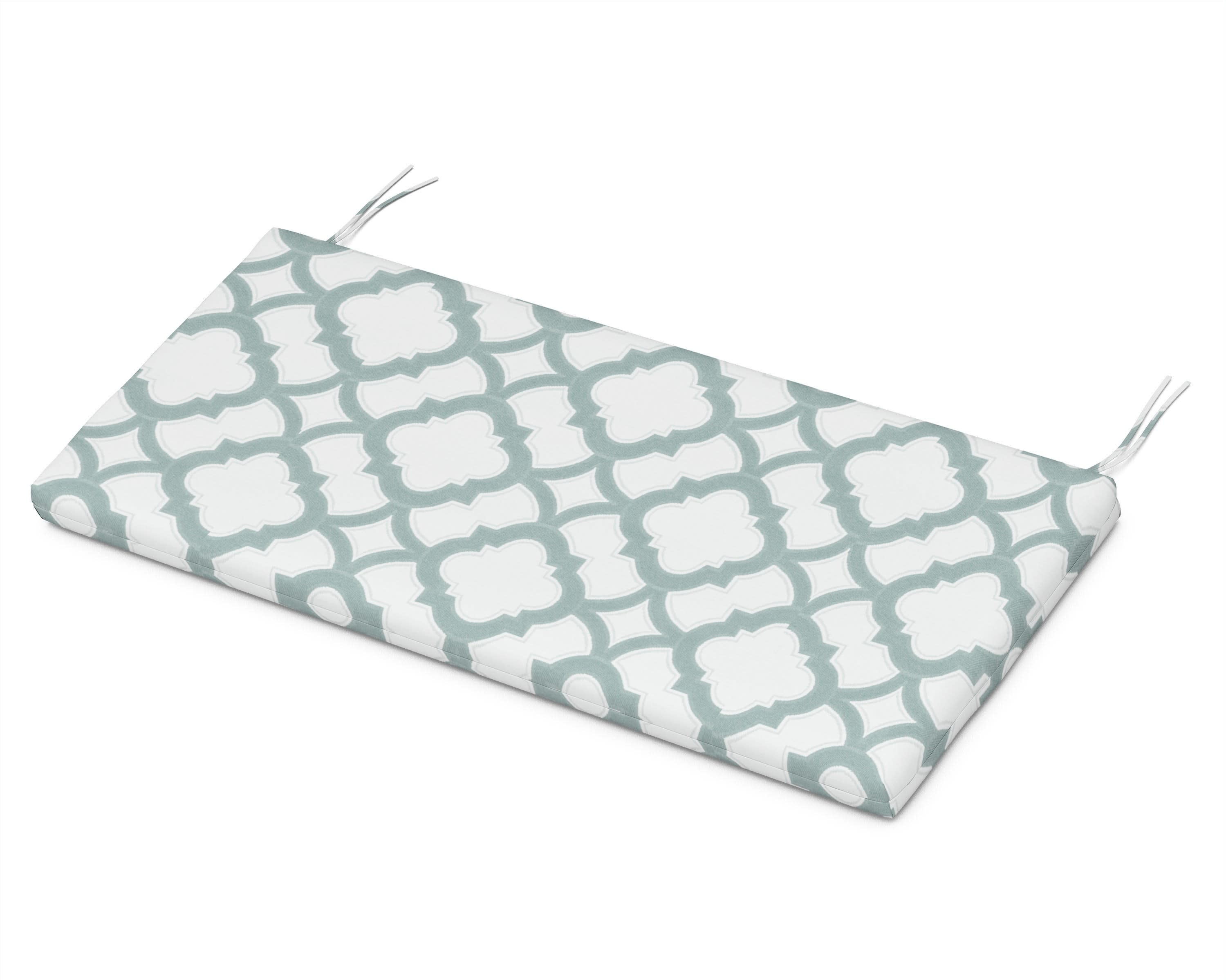 Bench Seat Cushion 17.25"D x 43.5"W x 2.5"H in Trellis Glacier Spa