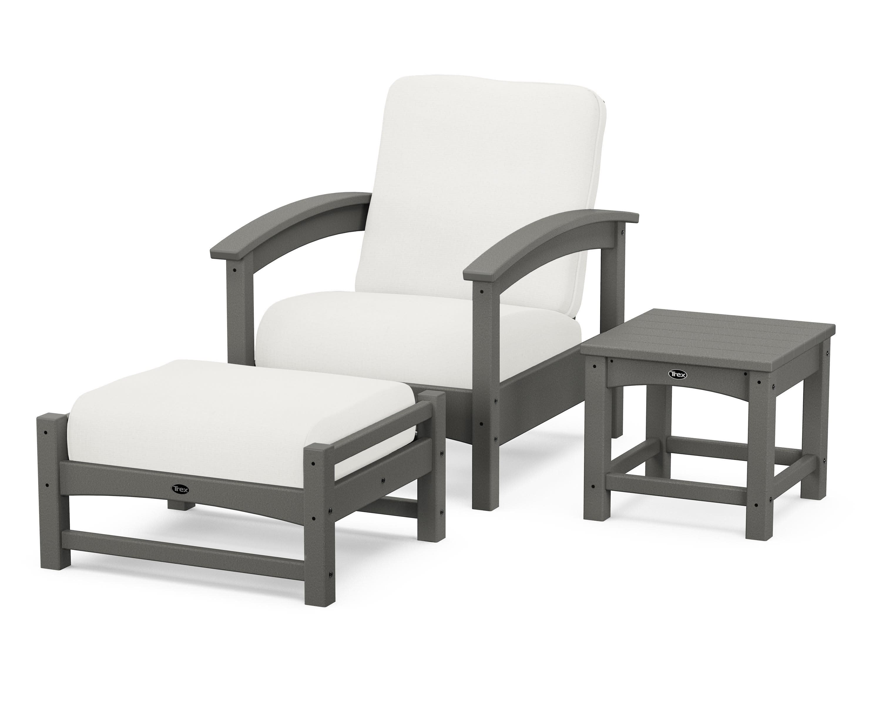 Rockport 3-Piece Deep Seating Set in Stepping Stone / Natural Linen