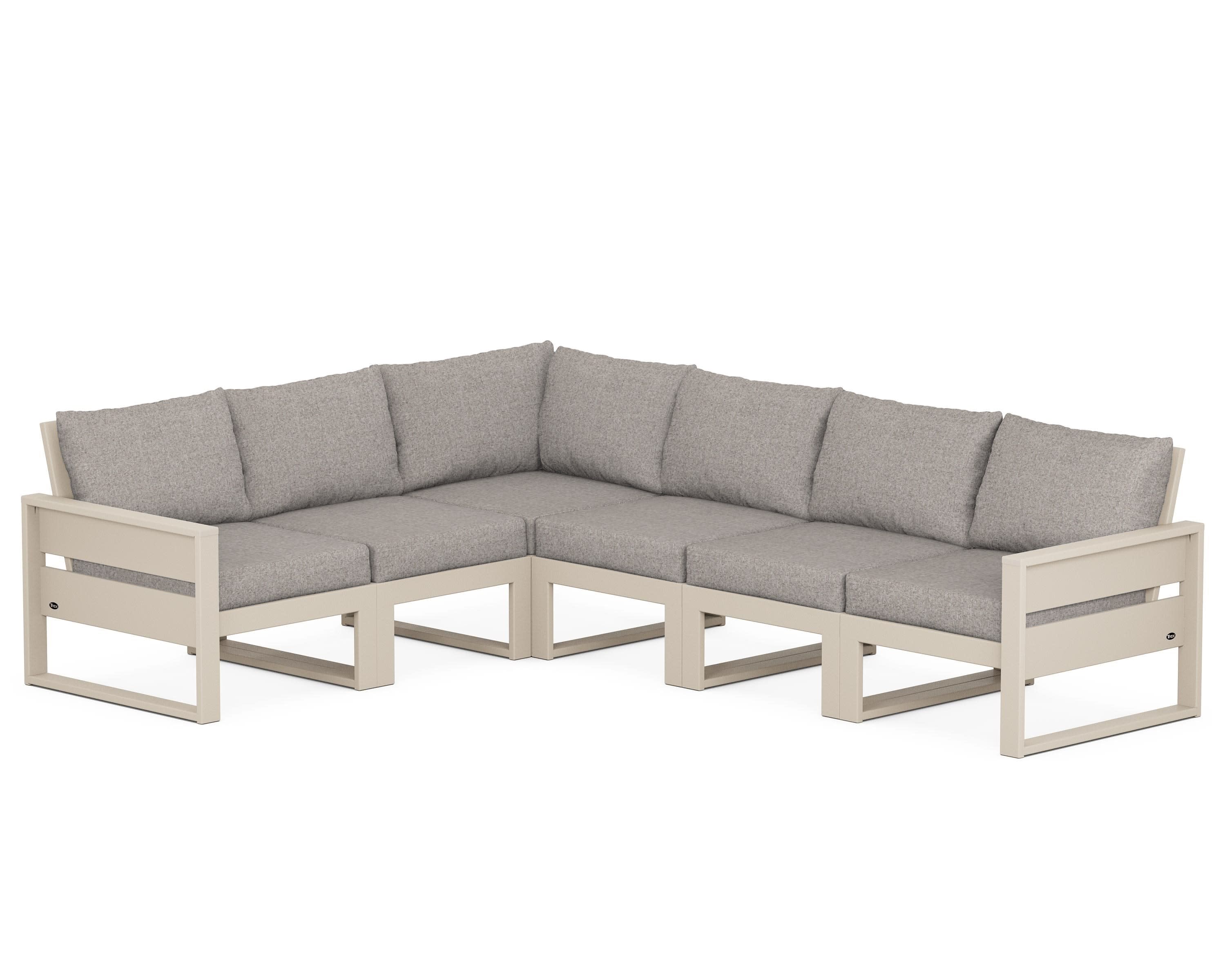 Eastport 6-Piece Sectional in Sand Castle / Weathered Tweed