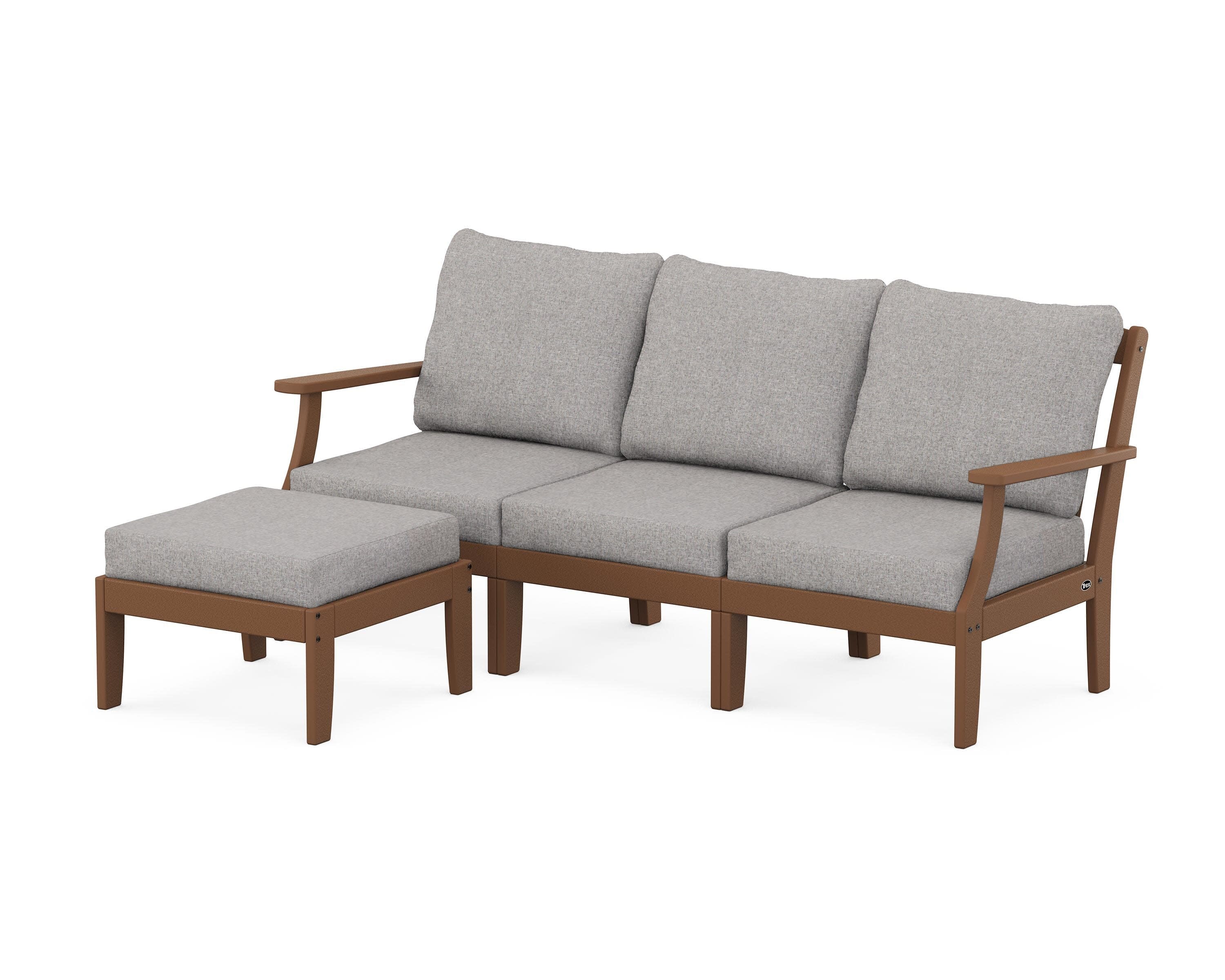 Yacht Club Modular 4-Piece Deep Seating Set with Ottoman in Tree House / Grey Mist