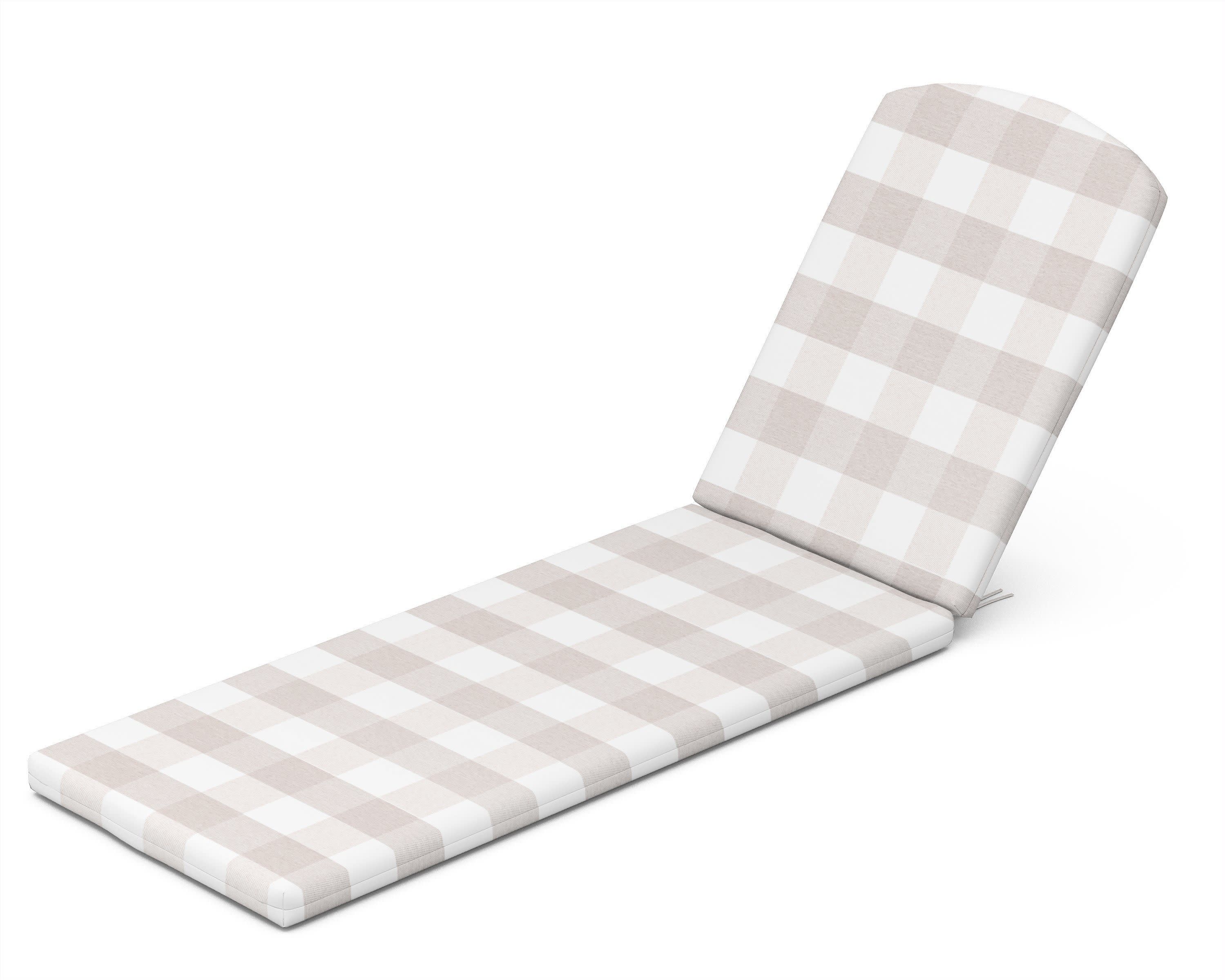 Chaise Cushion - 77"D x 21.25"W x 2.5"H in Buffalo Plaid Dune Burlap