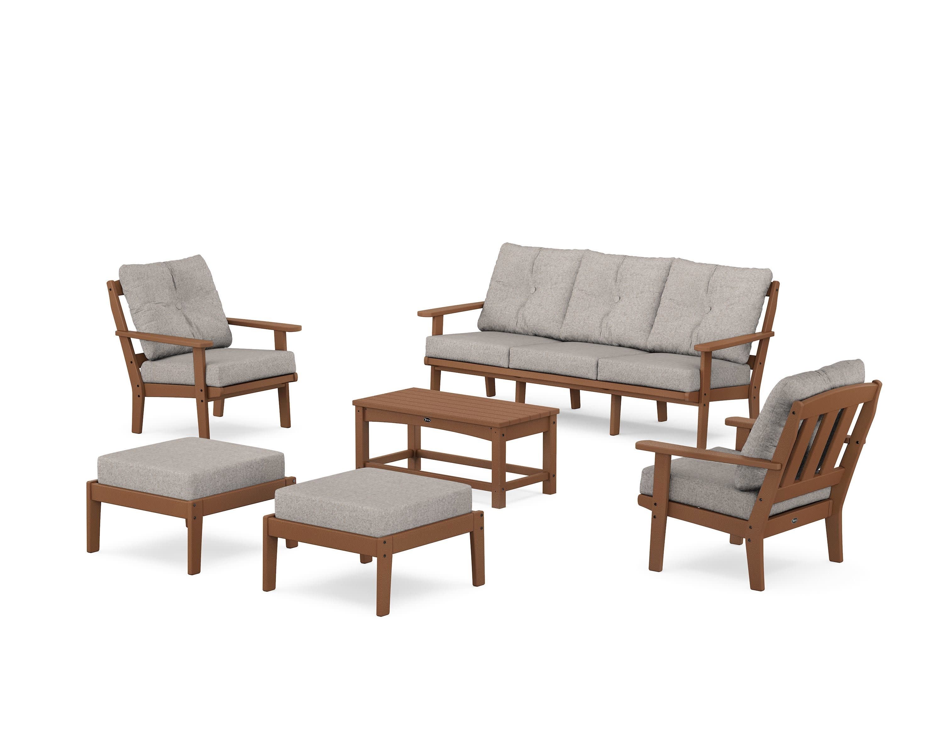 Cape Cod 6-Piece Lounge Sofa Set in Tree House / Weathered Tweed
