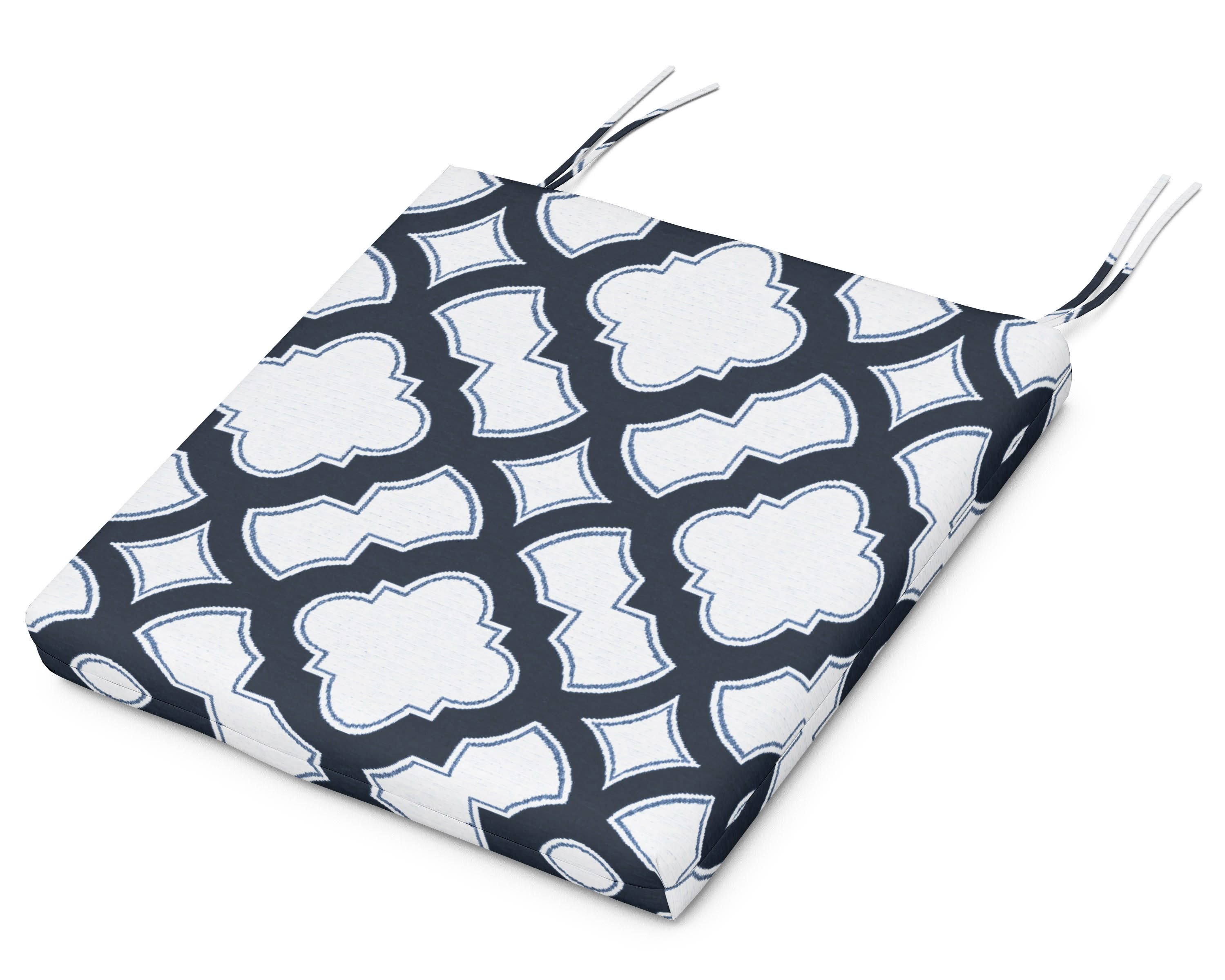 Seat Cushion - 16.25"D x 17.5"W x 2.5"H in Trellis Marine Indigo