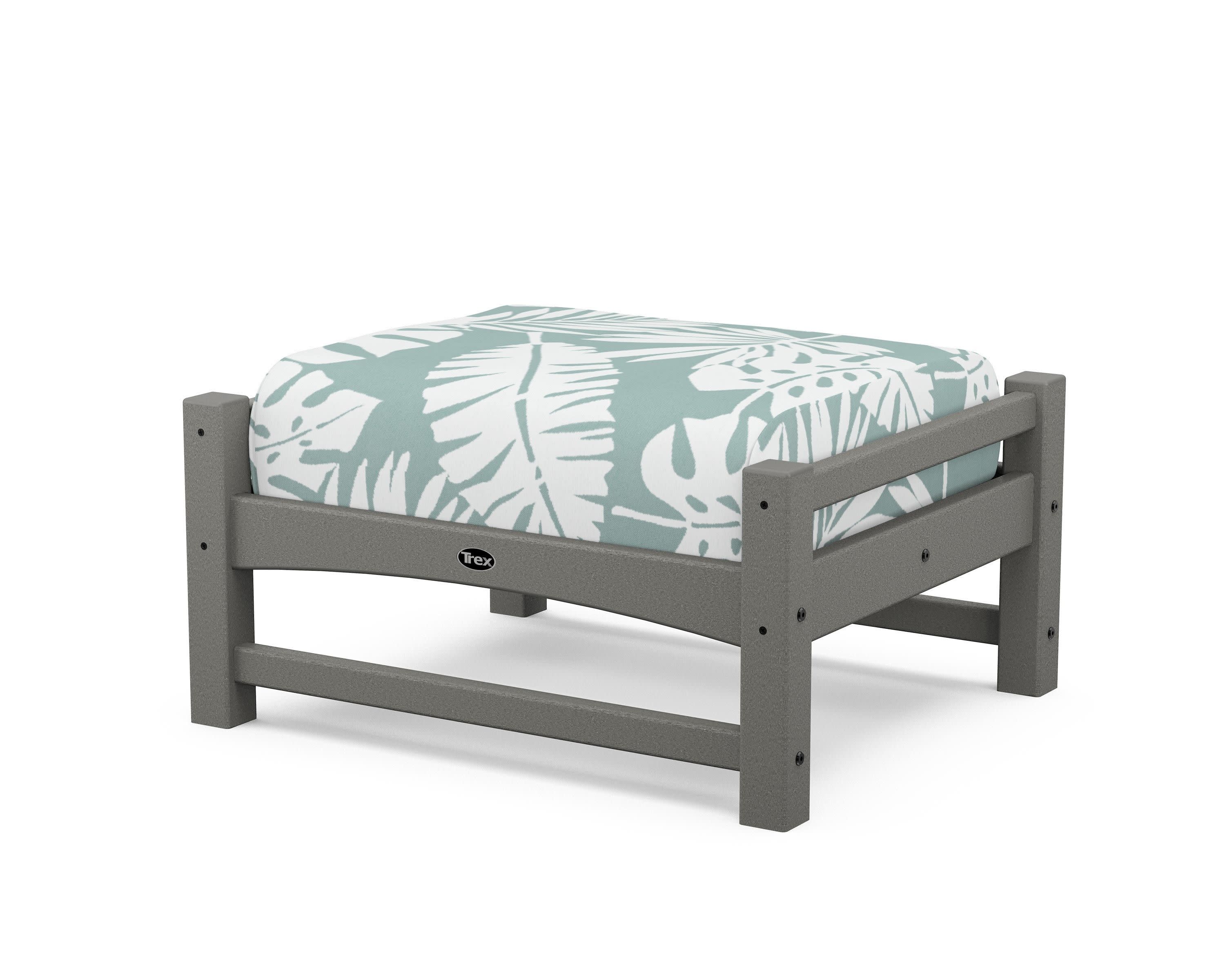 Rockport Club Ottoman in Stepping Stone / Leaf Glacier Spa