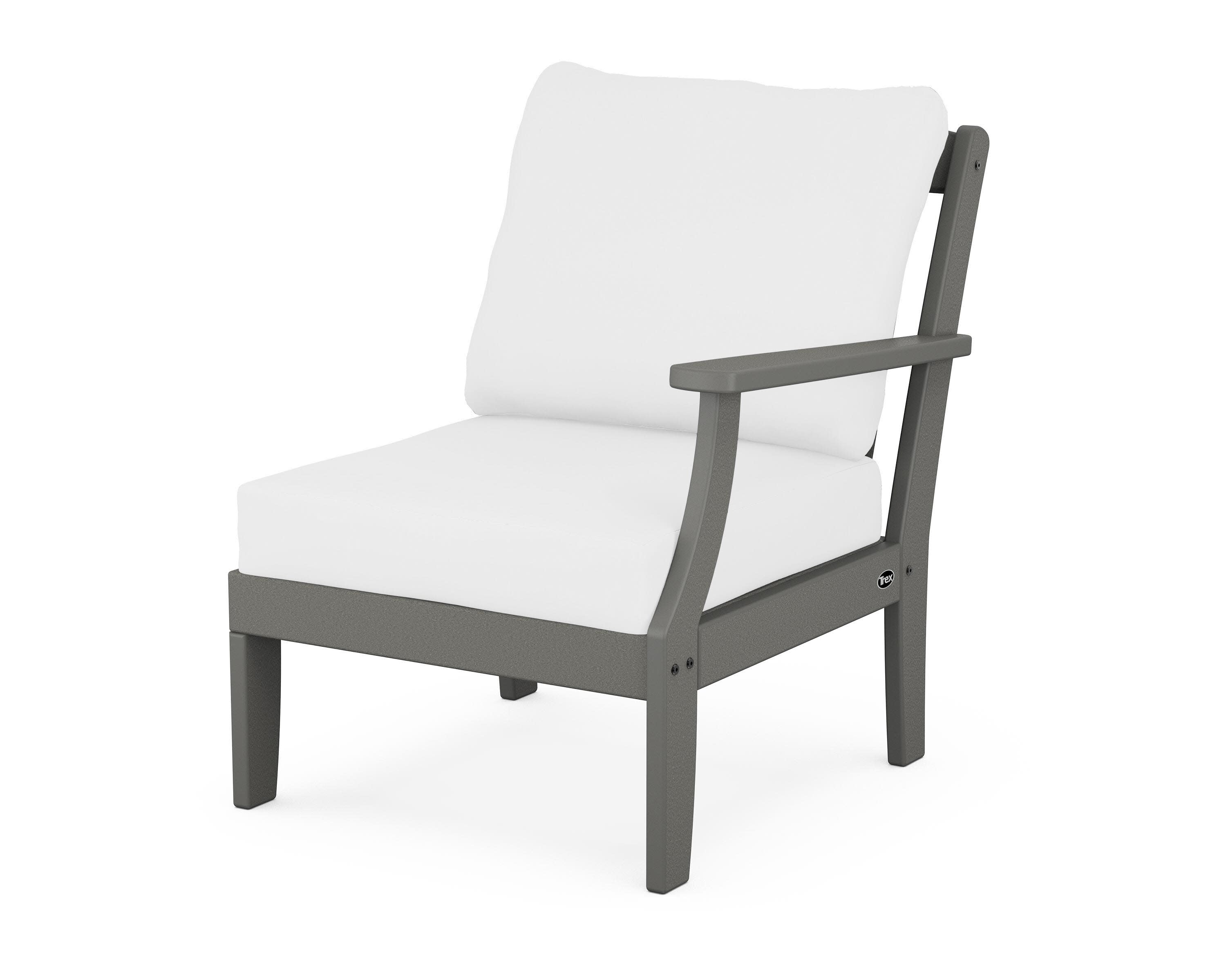 Yacht Club Modular Right Arm Chair in Stepping Stone / Natural