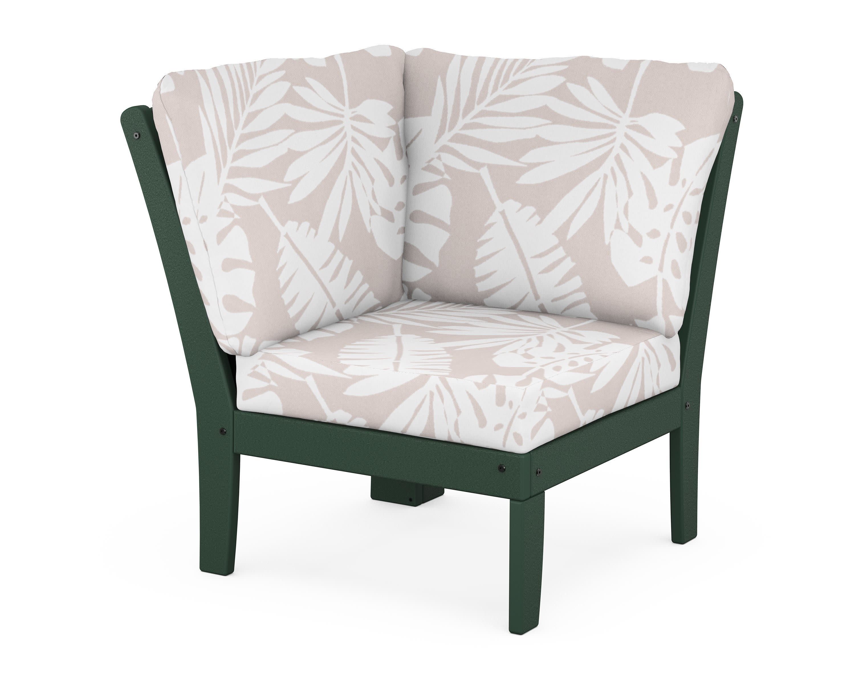 Yacht Club Modular Corner Chair in Rainforest Canopy / Leaf Dune Burlap