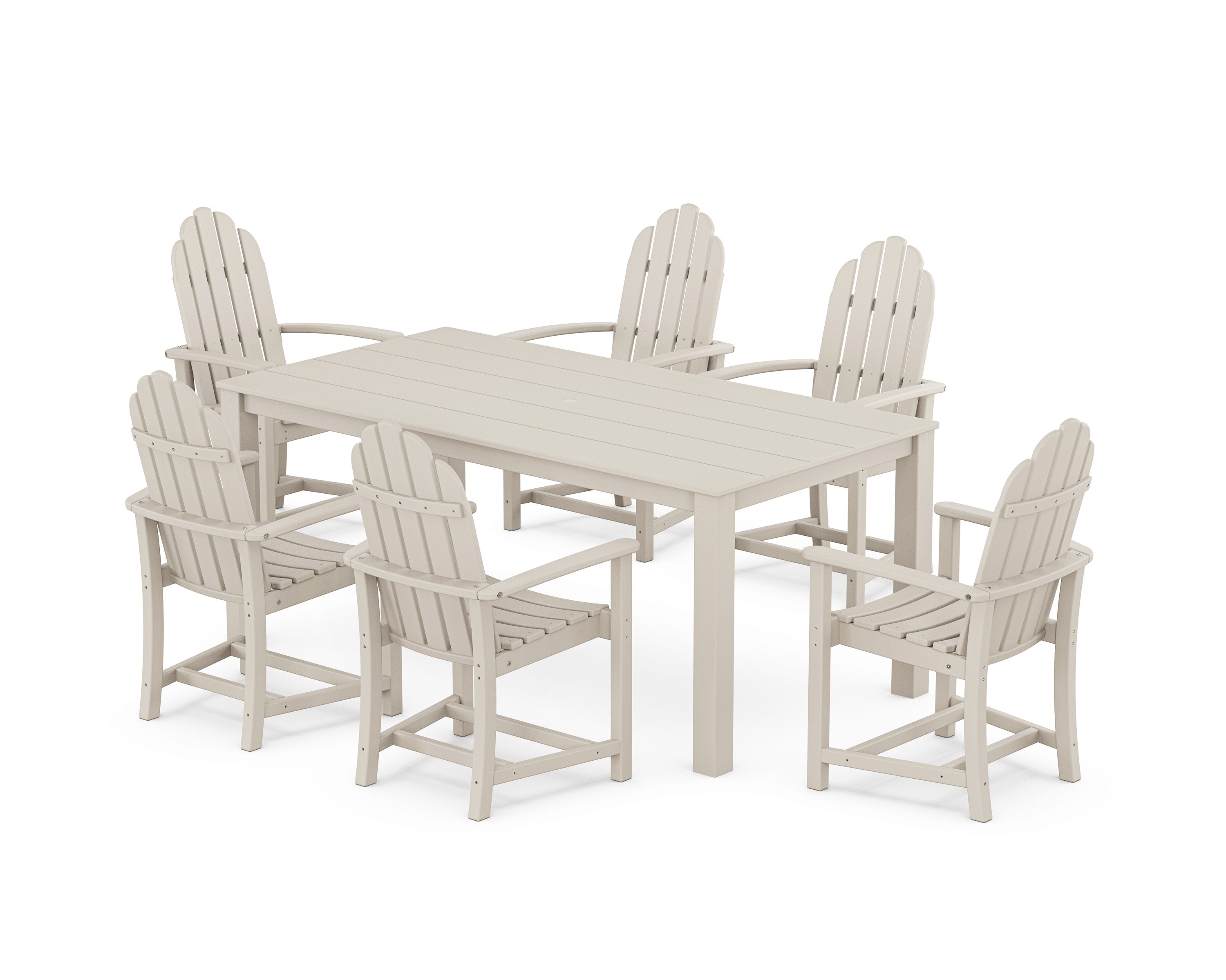 Cape Cod Adirondack 7-Piece Parsons Dining Set in Sand Castle