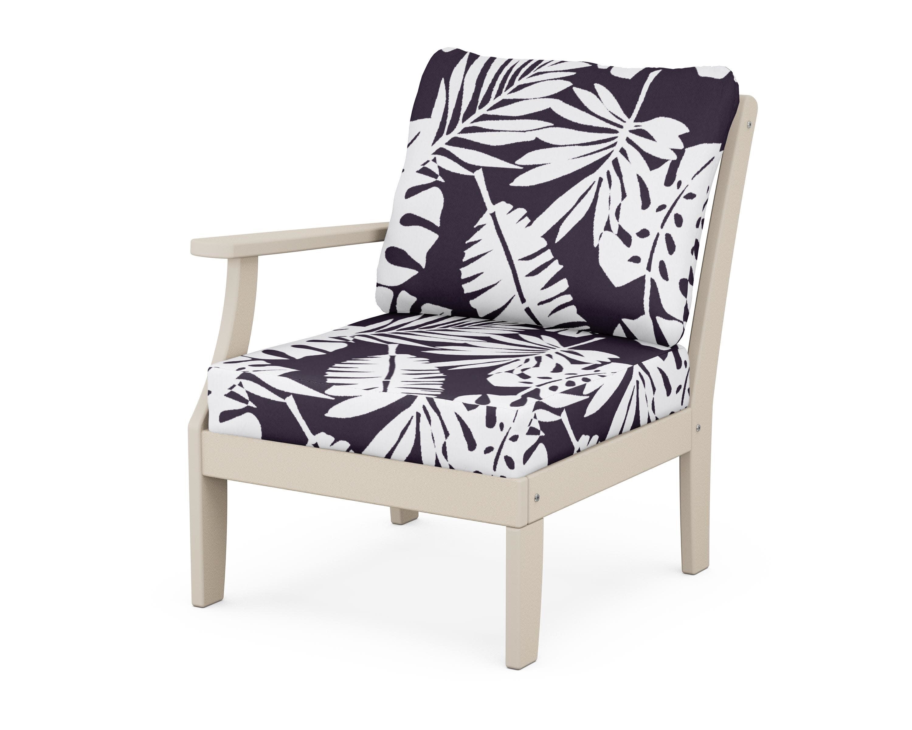 Yacht Club Modular Left Arm Chair in Sand Castle / Leaf Navy