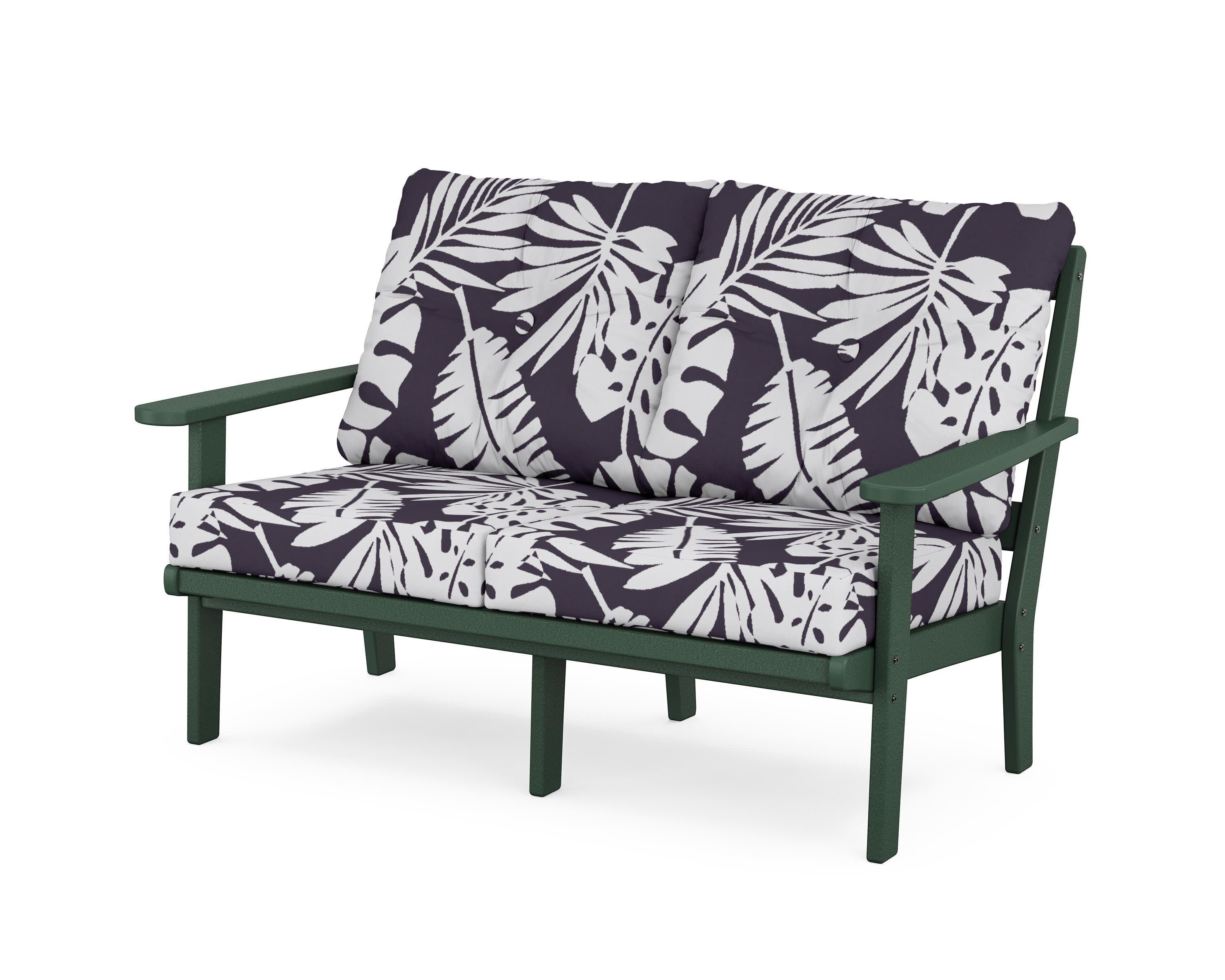 Cape Cod Deep Seating Loveseat in Rainforest Canopy / Leaf Navy