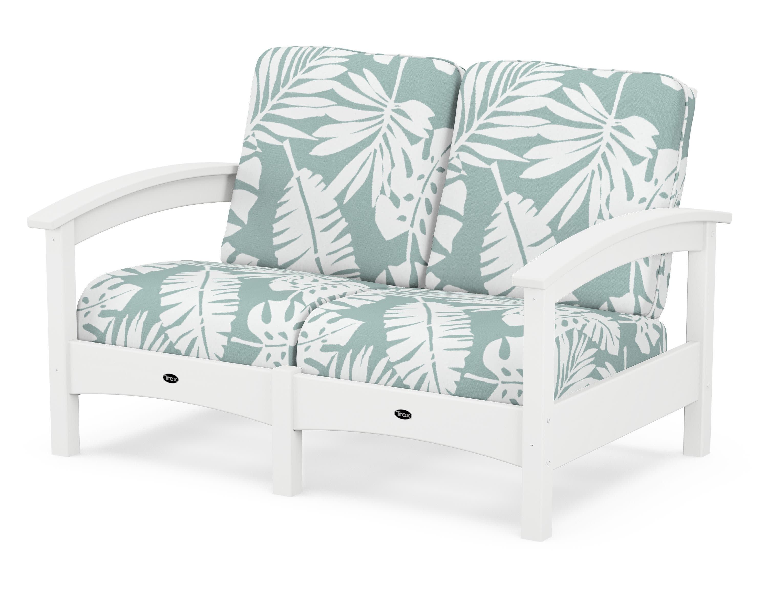 Rockport Club Loveseat in Classic White / Leaf Glacier Spa