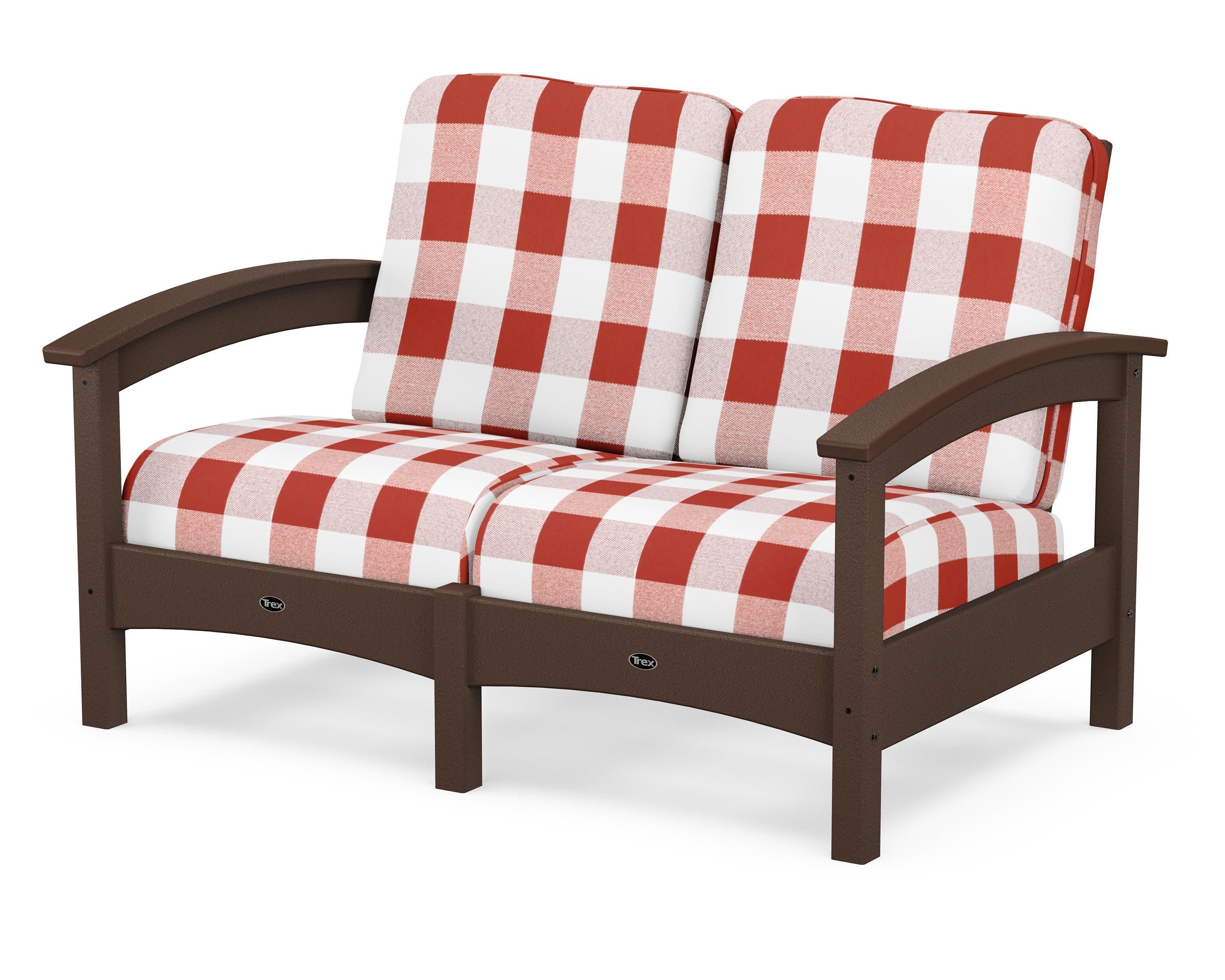 Rockport Club Loveseat in Vintage Lantern / Buffalo Plaid Crimson