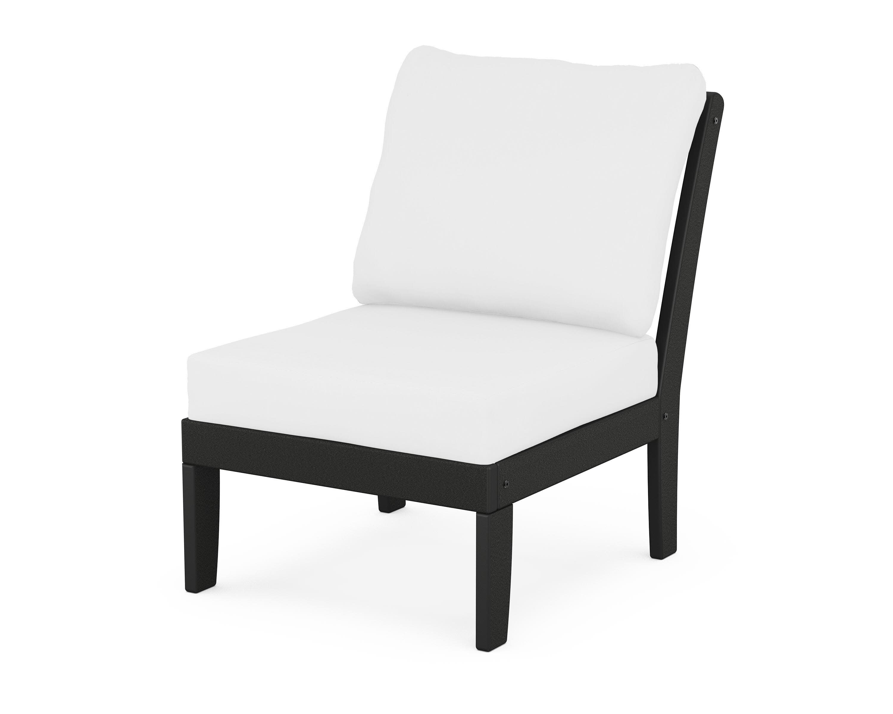 Yacht Club Modular Armless Chair in Charcoal Black / Natural