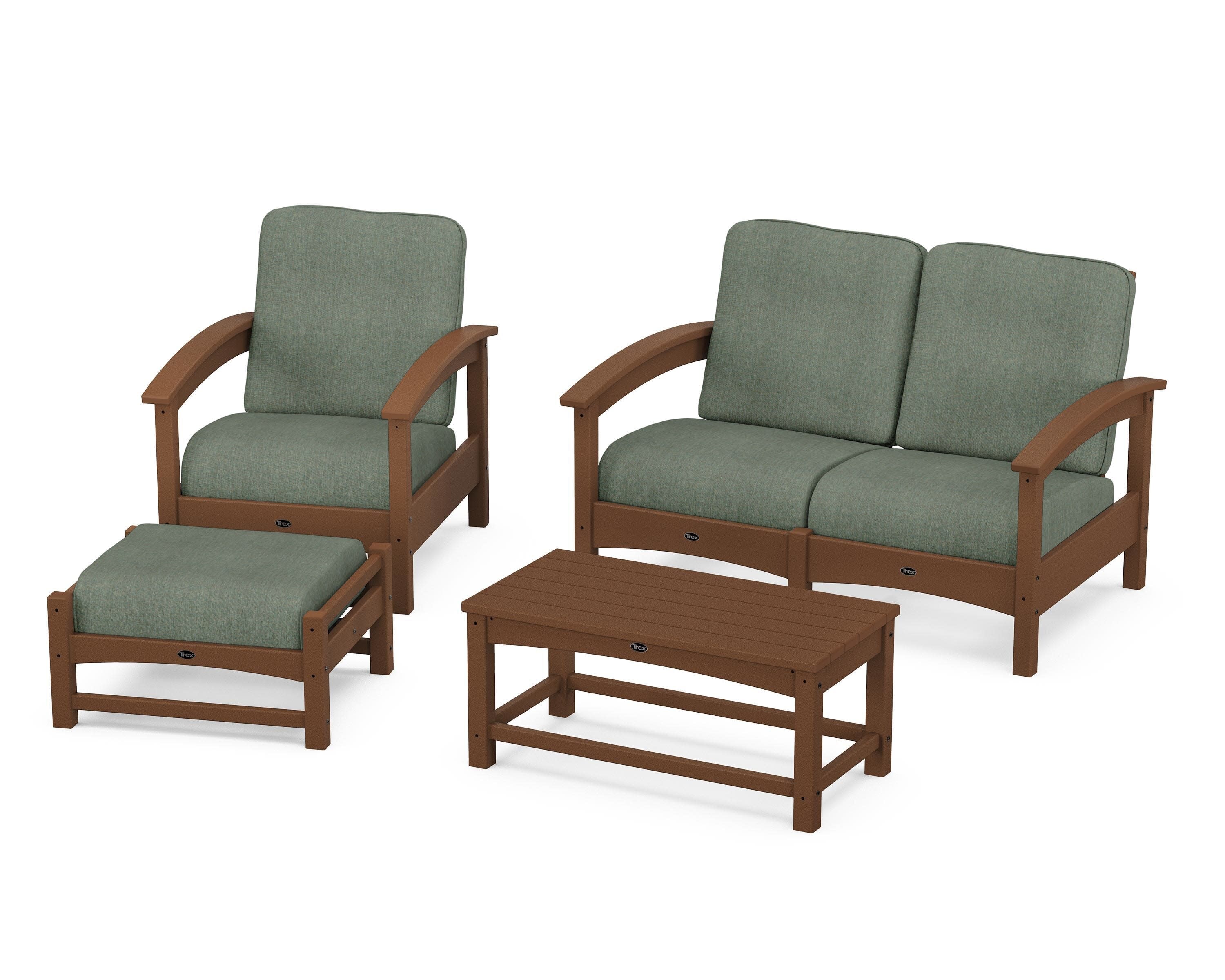 Rockport 4-Piece Deep Seating Conversation Group in Tree House / Cast Sage