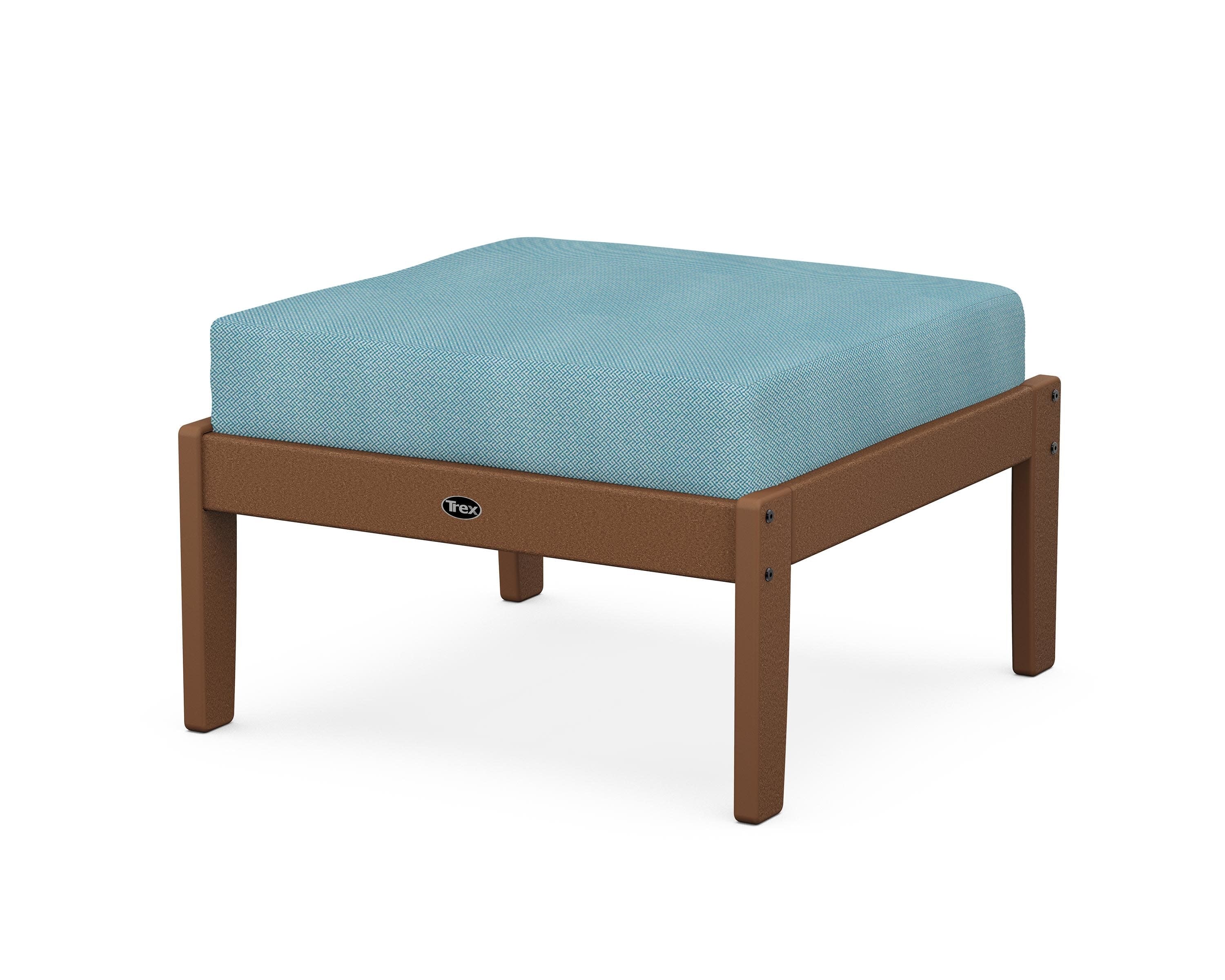 Yacht Club Deep Seating Ottoman in Tree House / Lattice Sky Blue